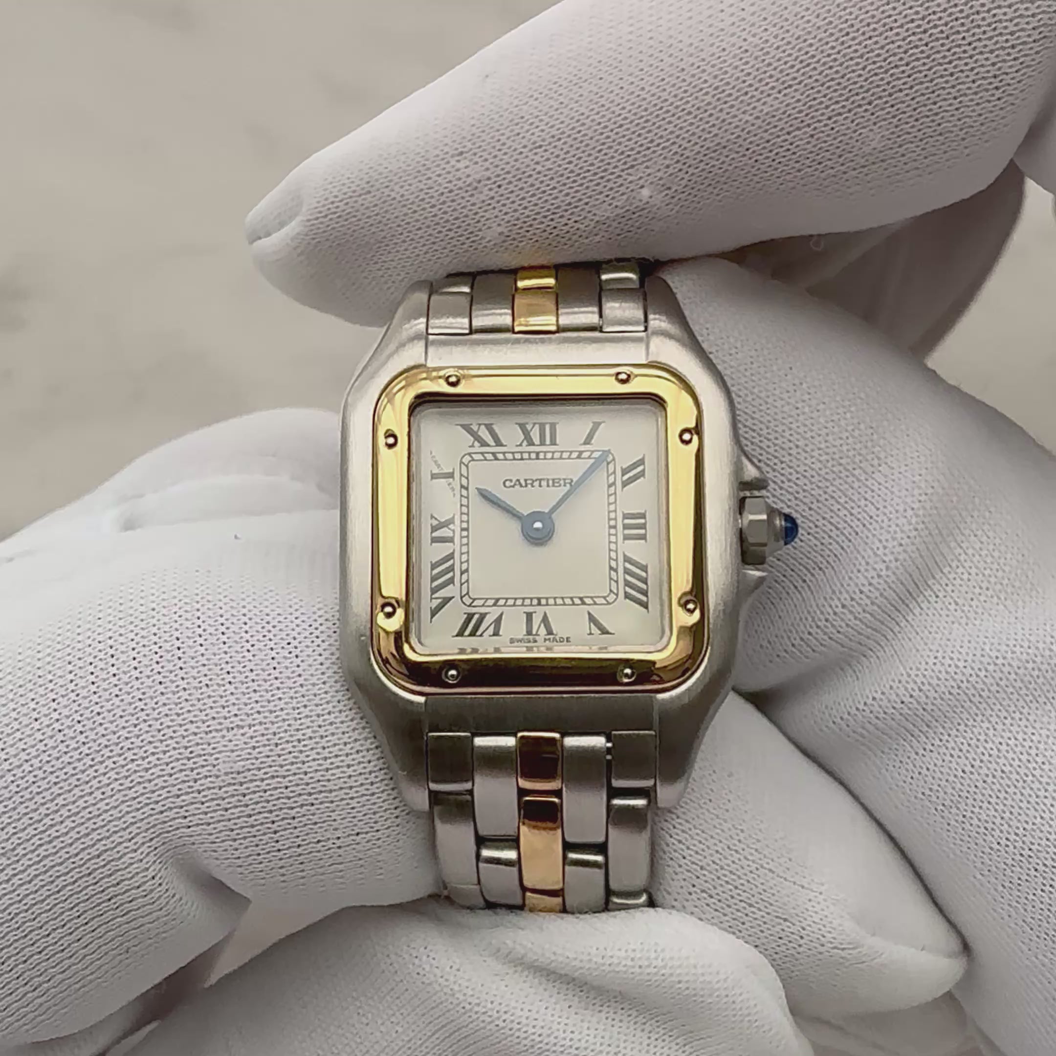 【Cartier】カルティエ パンテールSM 1ロウ 18KYG×SS カルティエコンプリートサービス済み