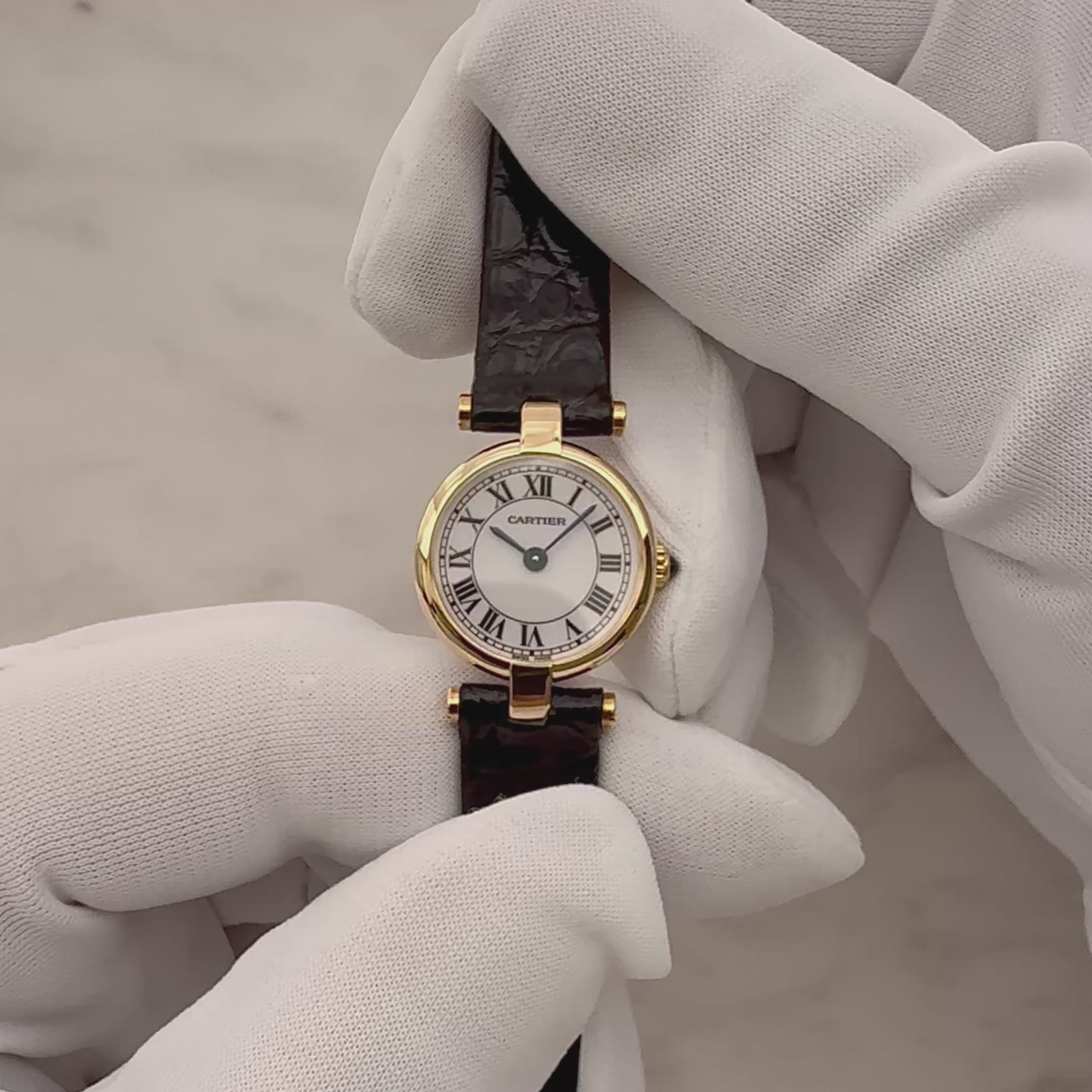 【Cartier】カルティエ ミニヴァンドーム18KYG 純正18KYG尾錠付き カルティエコンプリートサービス済み