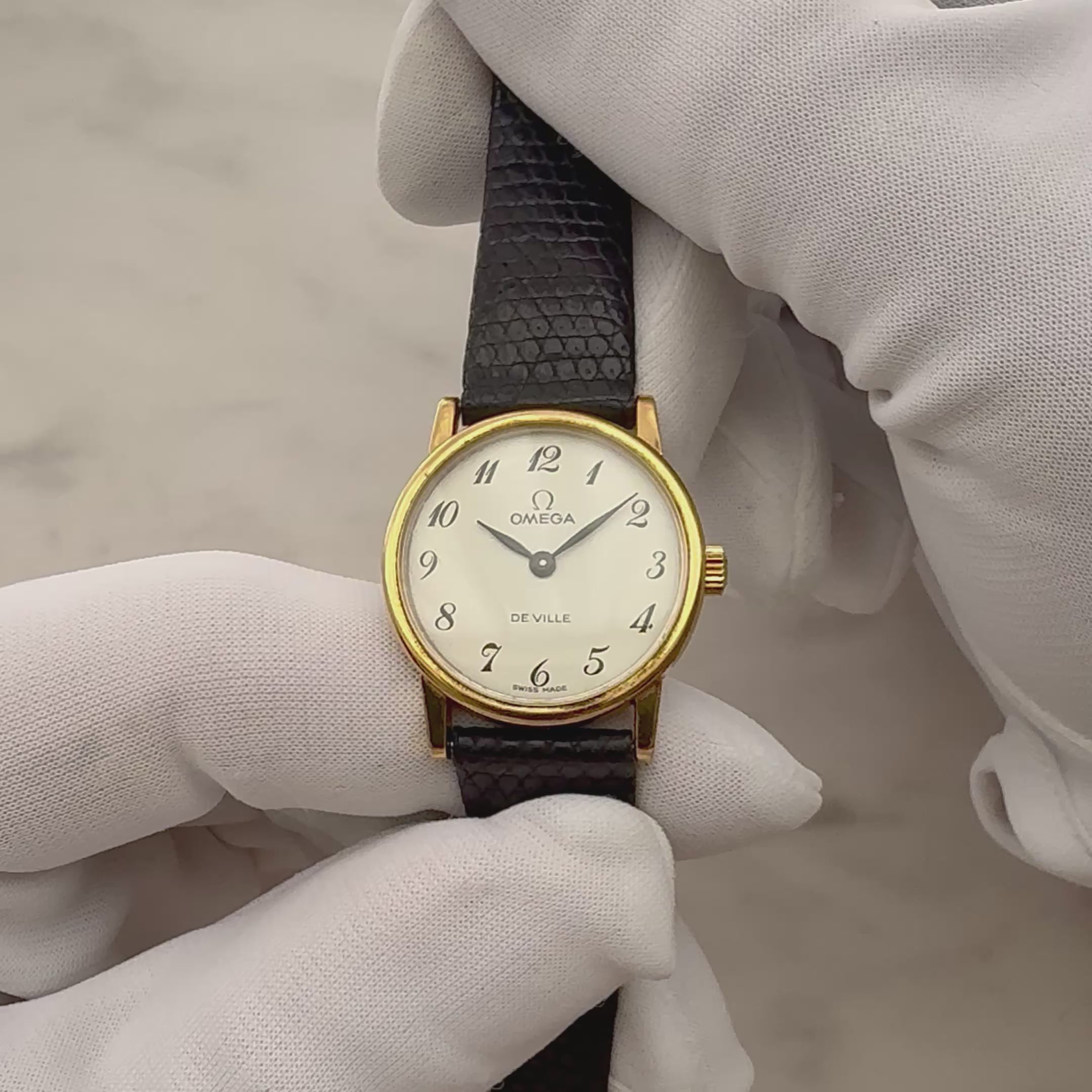 【OMEGA】オメガ デヴィル GP ラウンド White Arabic デッドストック