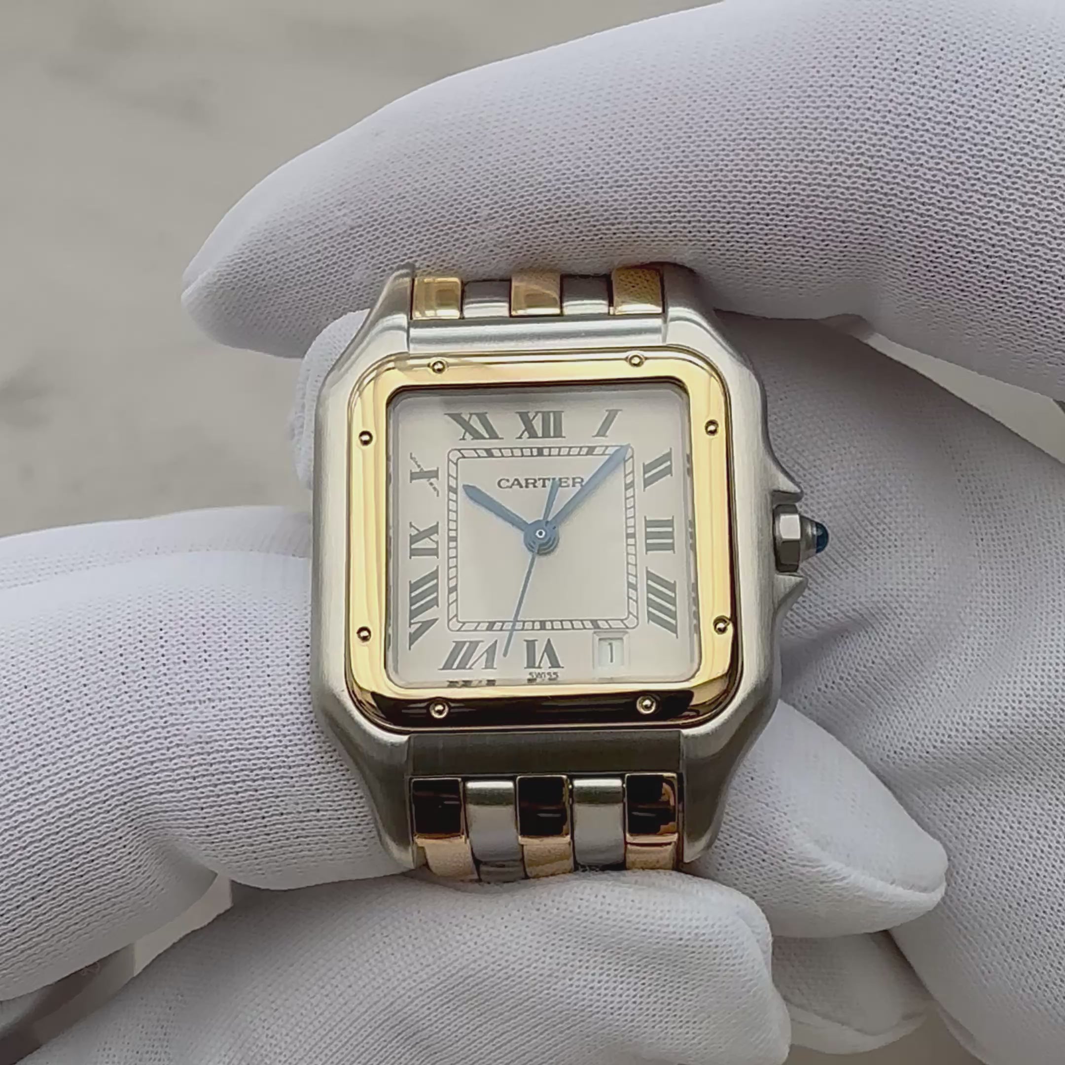【Cartier】Cartier Panthère MM 3-Row 18K YG x SS, Cartier complete service performed