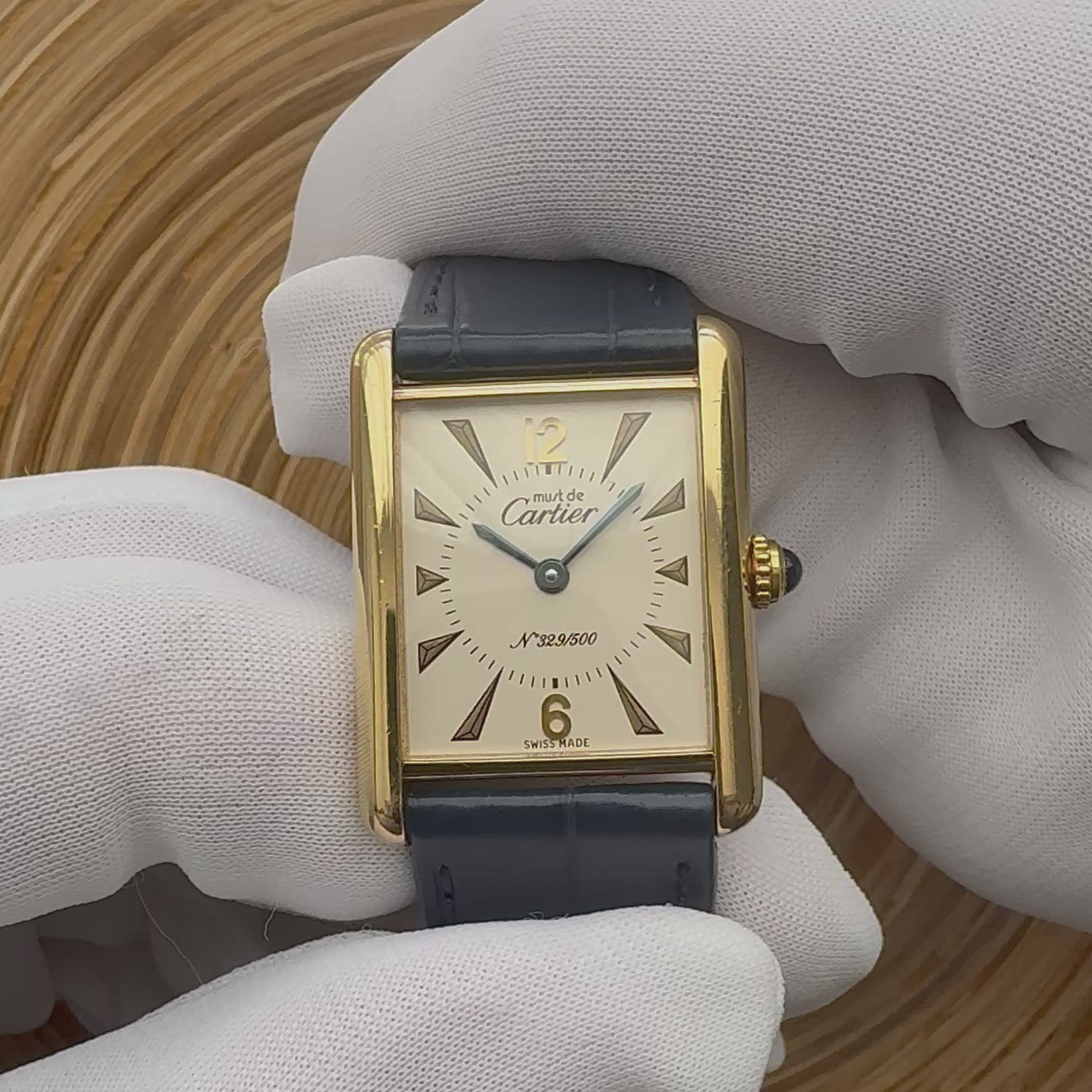 【Cartier】カルティエ マストタンクLM 500本限定 純正Dバックル付き