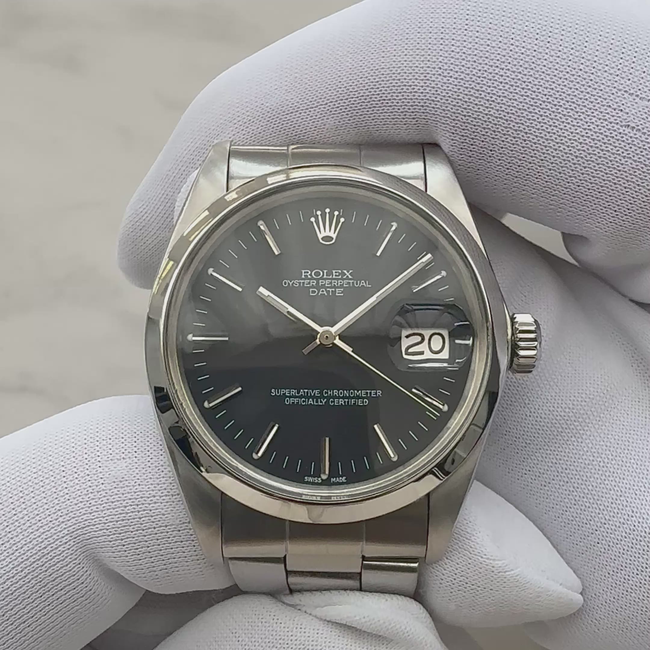 【ROLEX 】ロレックス パーペチュアルデイト Ref.1500 Black 1971年Ⅱ期製 ルミノバ夜光 国際サービス保証書付き