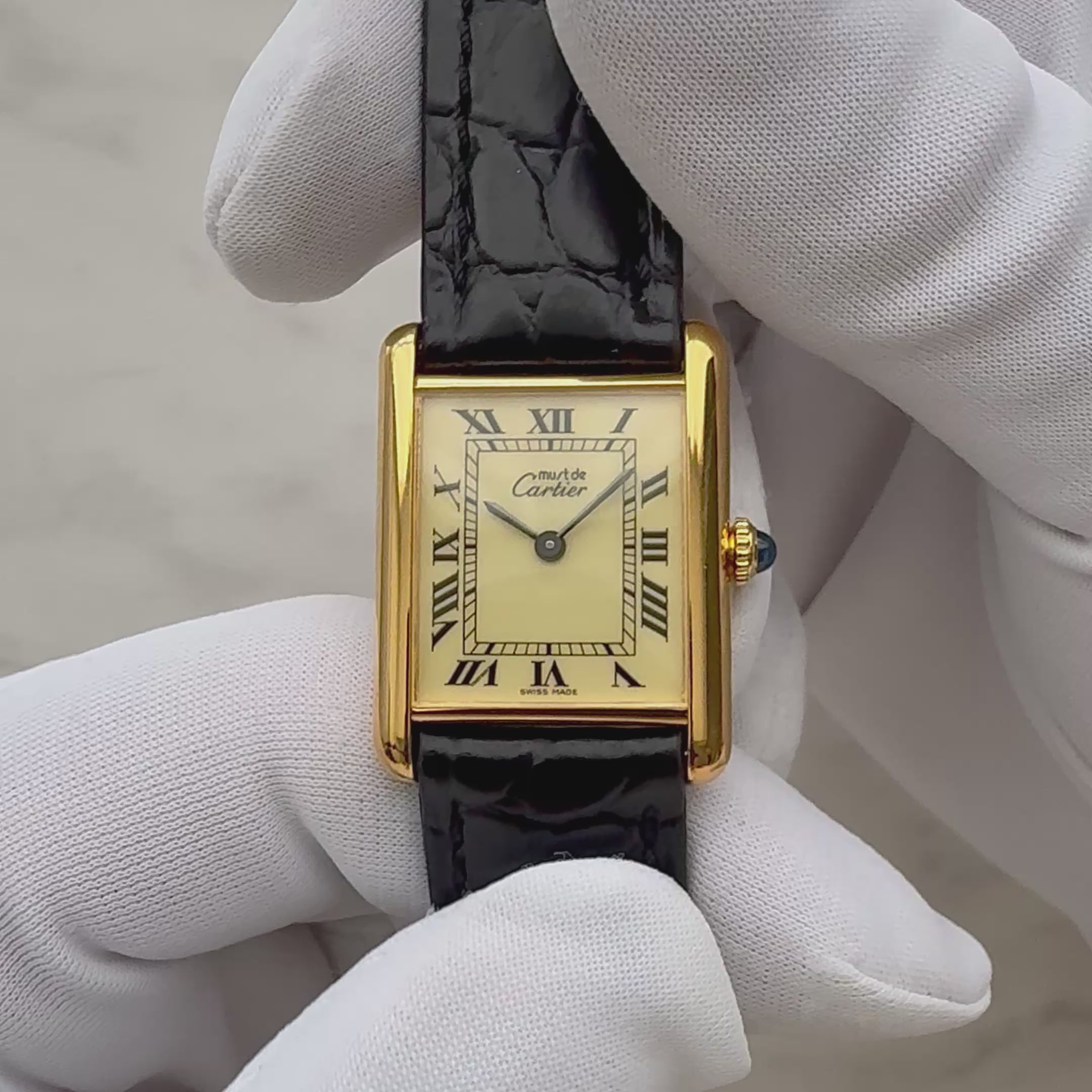 【Cartier】Cartier Must Tank LM Ivory Roman Manual Winding with Lifetime Warranty
