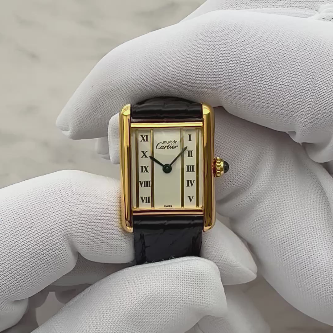 [Cartier] Cartier Must Tank SM Vertical Roman Numerals with Original Deployant Buckle