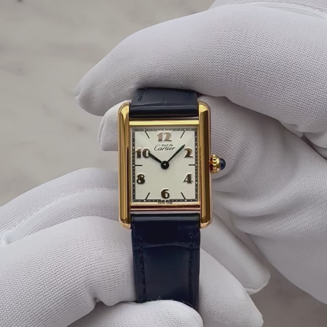 【Cartier】カルティエ マストタンク SM 飛びアラビア 付属品完備 カルティエコンプリートサービス済み