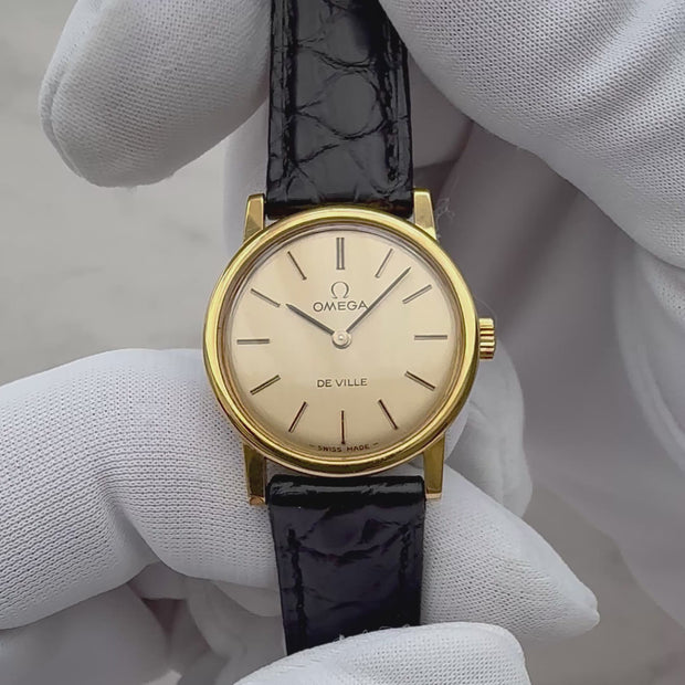 OMEGA】オメガ デヴィル GP ラウンド Gold デッドストック 純正尾錠付き