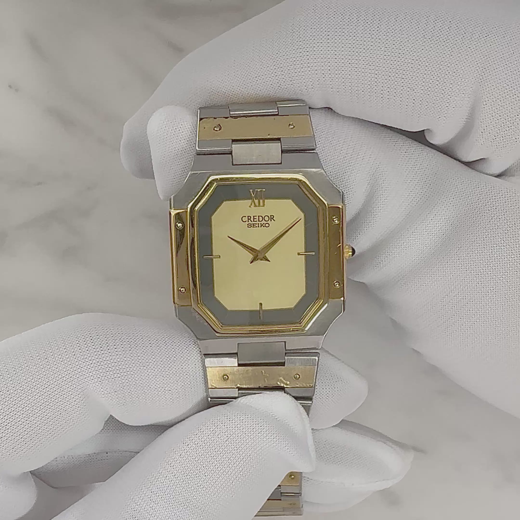 【SEIKO】 セイコー クレドール 14KYG×SS 9300-5320 純正ボックス付き