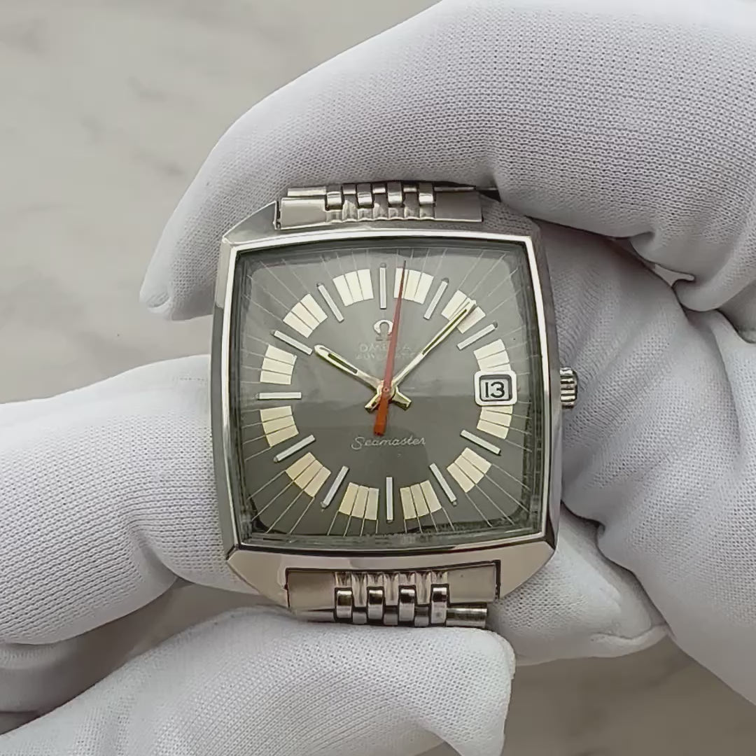 【OMEGA】オメガ シーマスターデイト SS スクエアケース 2トーングレー文字盤 Cal.565
