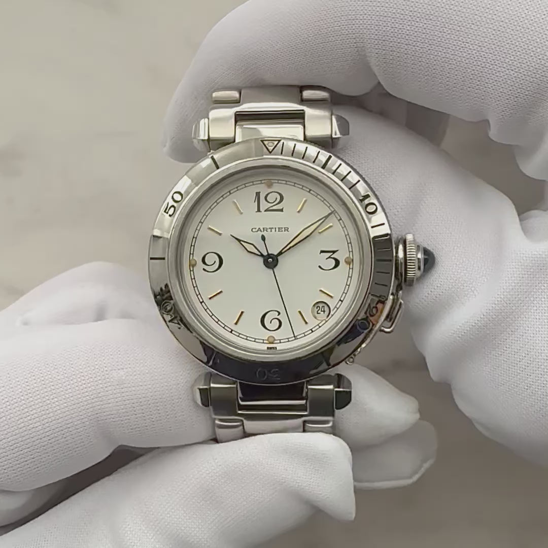 [Cartier] Cartier Pasha C35 Plonger White 12, 3, 6, 9