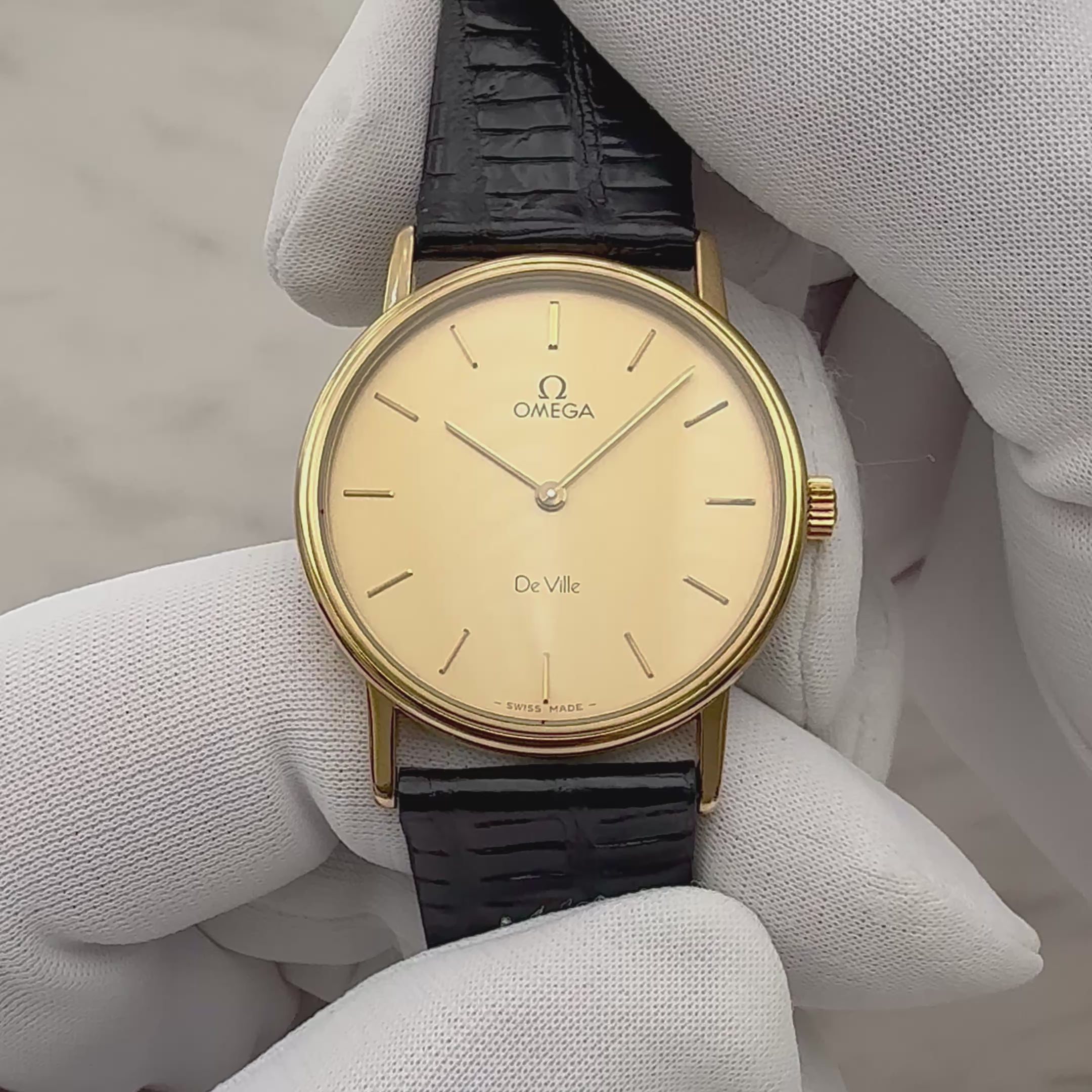 【OMEGA】オメガ デヴィル GP ラウンド Gold 純正尾錠付き