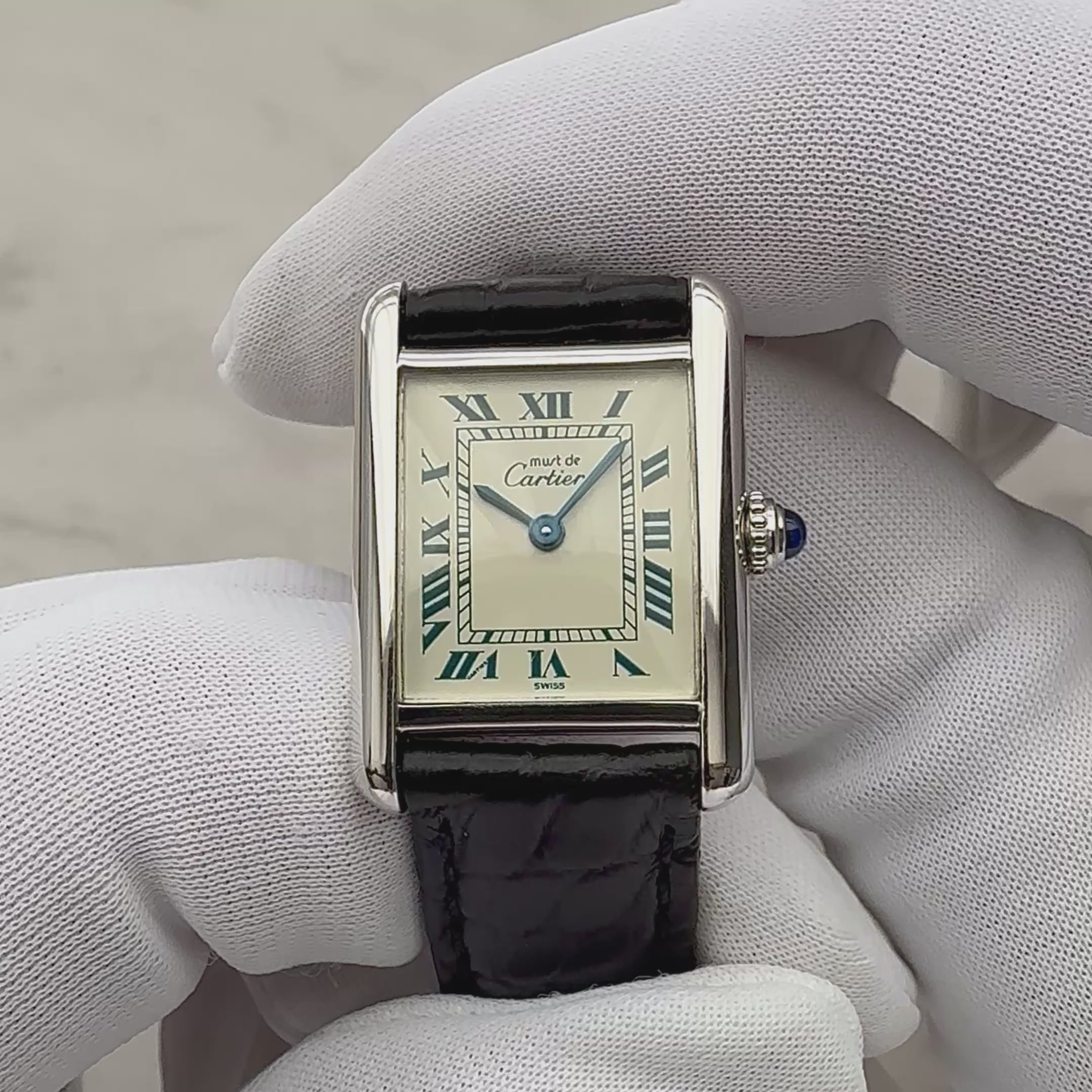 【Cartier】カルティエ マストタンク SM シルバー 純正Dバックル付き