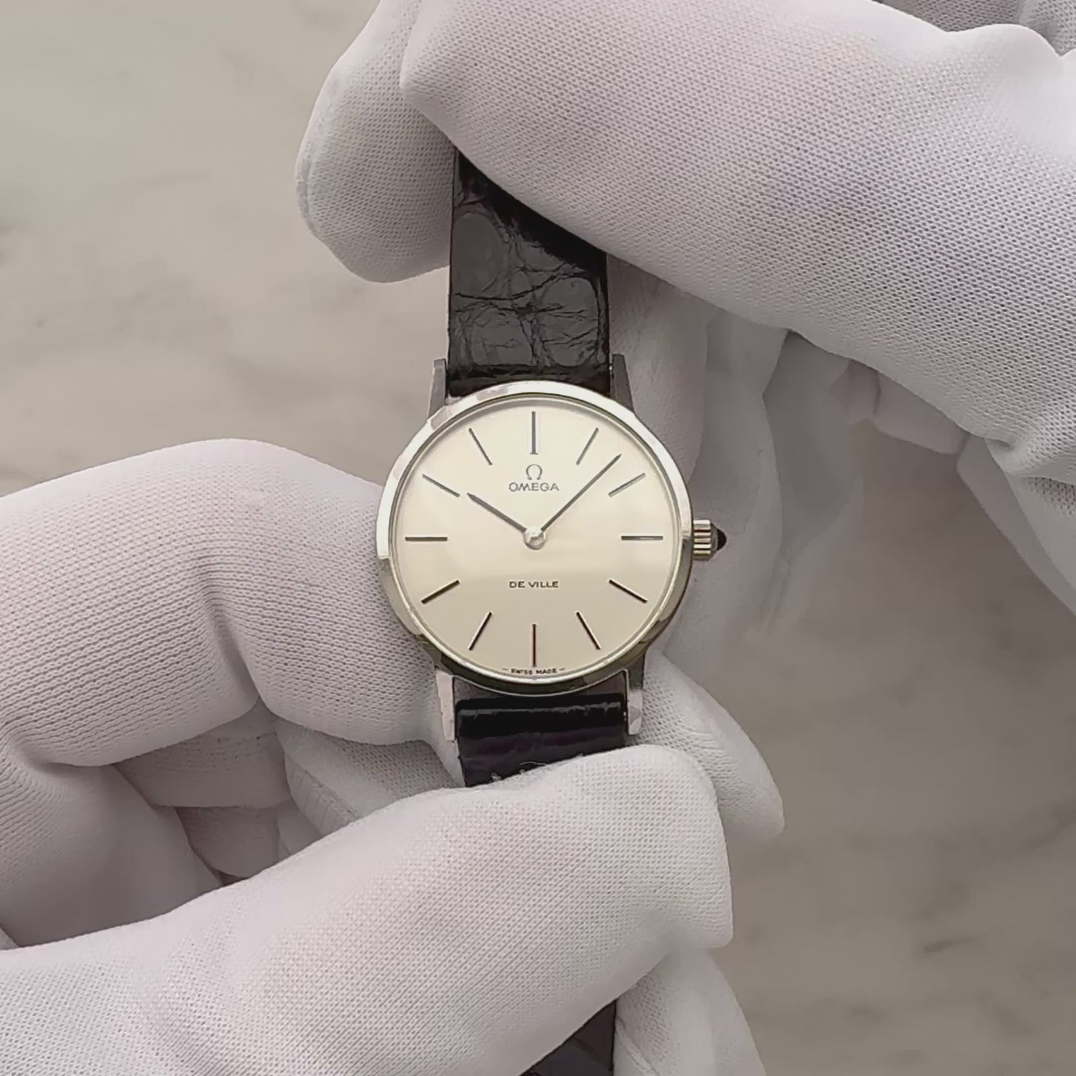 【OMEGA】オメガ デヴィル SS ラウンド Silver 純正尾錠付き デッドストック