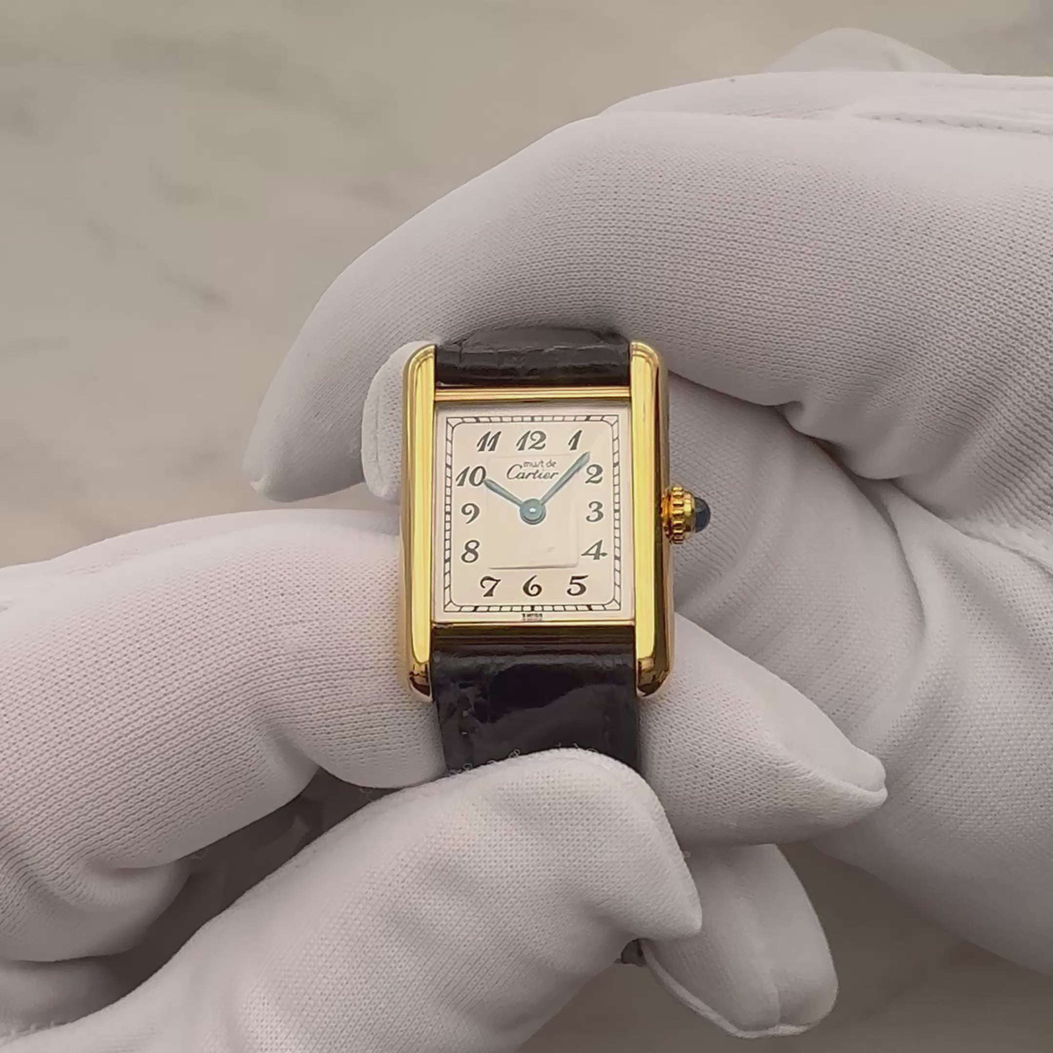 【Cartier】カルティエ マストタンク SM アラビア 純正Dバックル付き デッドストック
