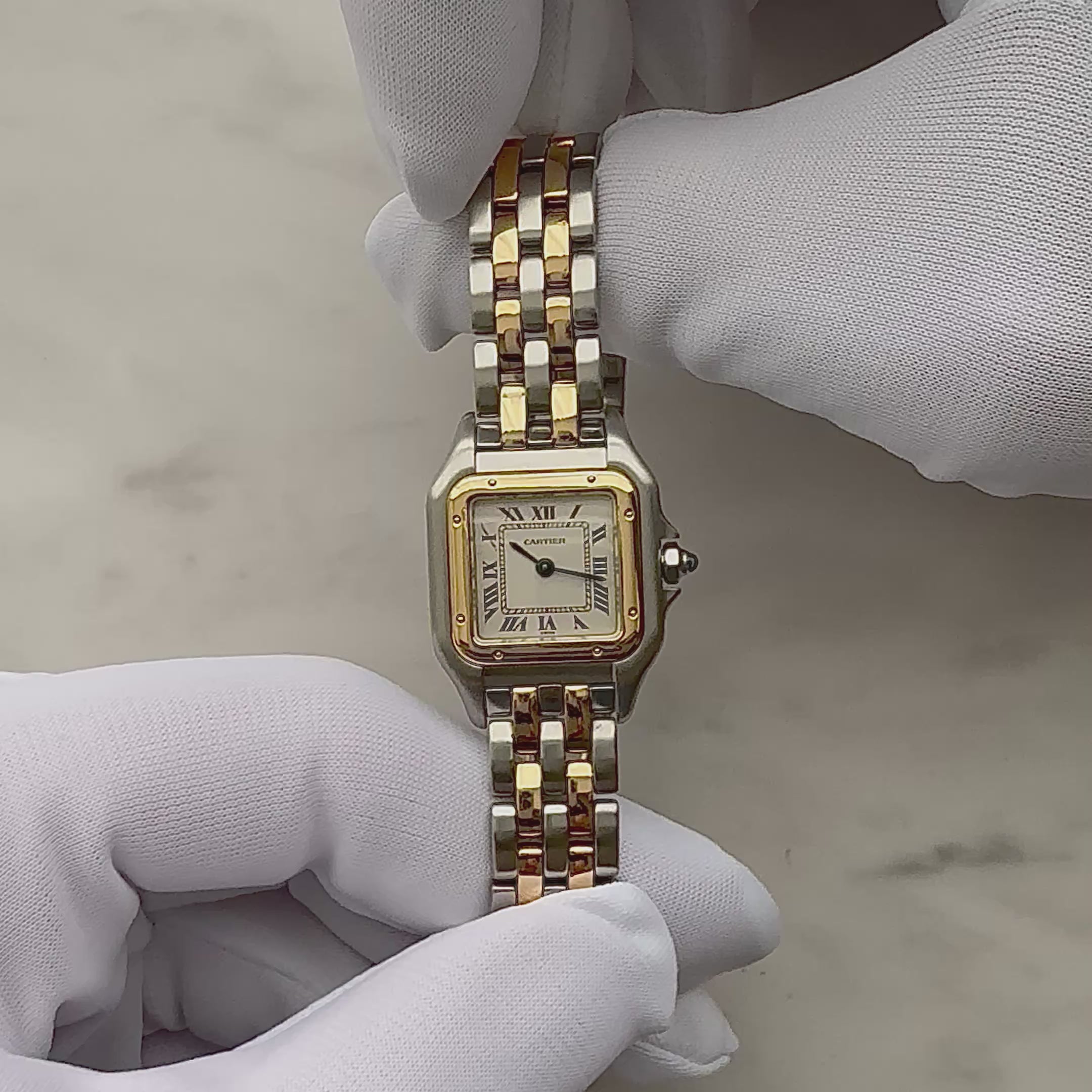 【Cartier】カルティエ パンテールSM 2ロウ 18KYG×SS