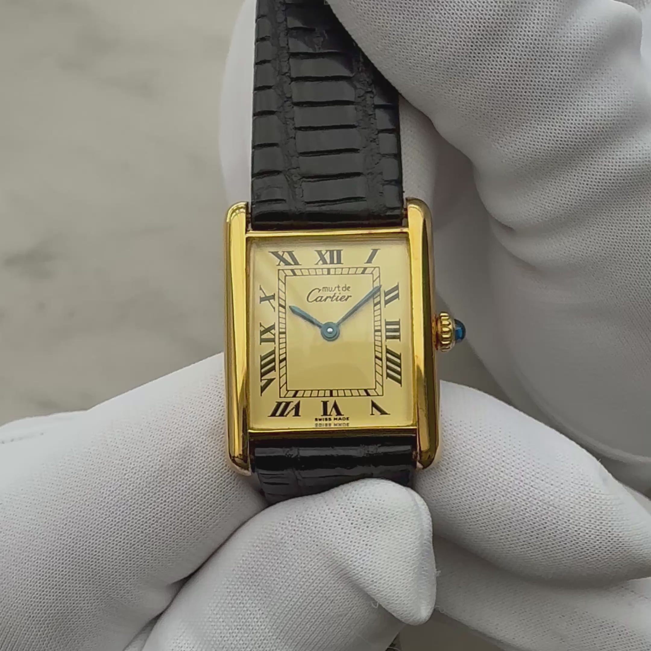 【Cartier】カルティエ マストタンクLM アイボリーローマ 手巻き 付属品完備