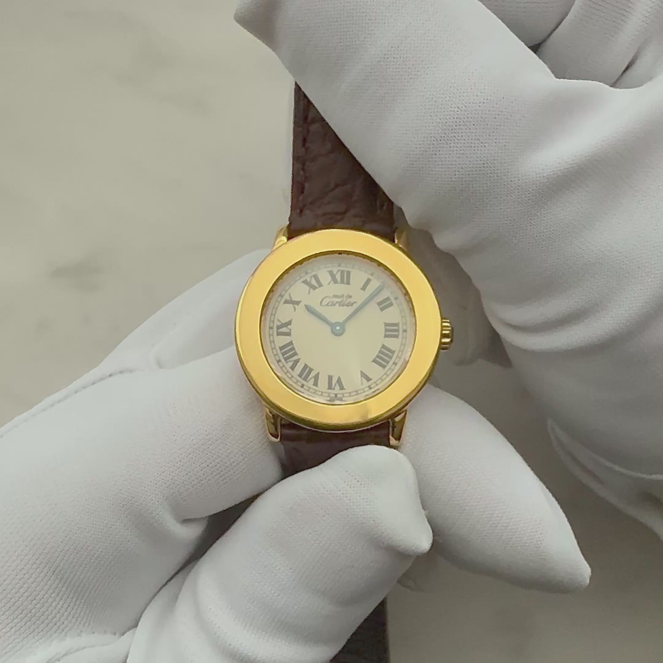 [Cartier] Cartier Must Ronde SM Ivory Roman with Genuine Buckle