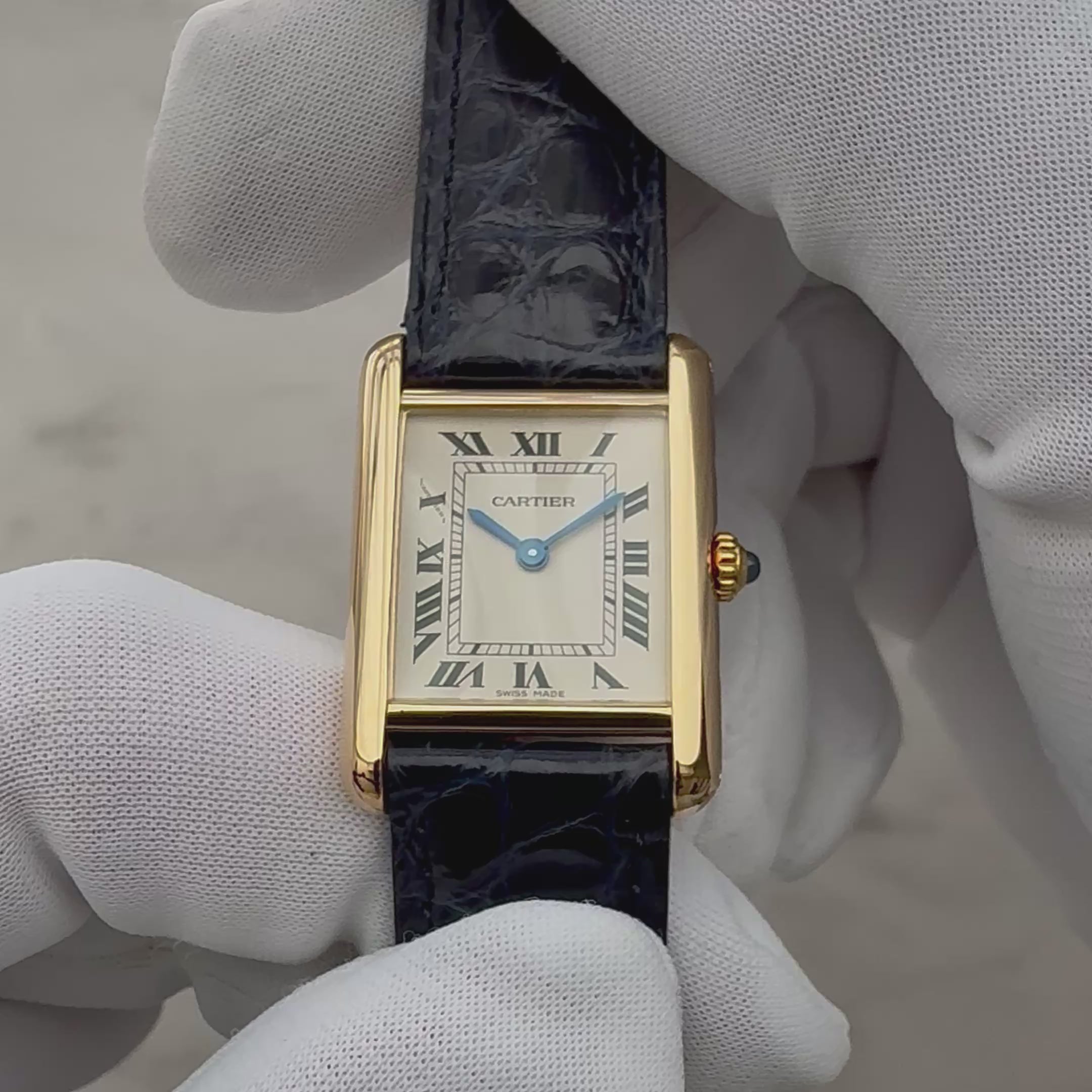 【Cartier】カルティエ タンクルイカルティエSM 18KYG カルティエコンプリートサービス済み