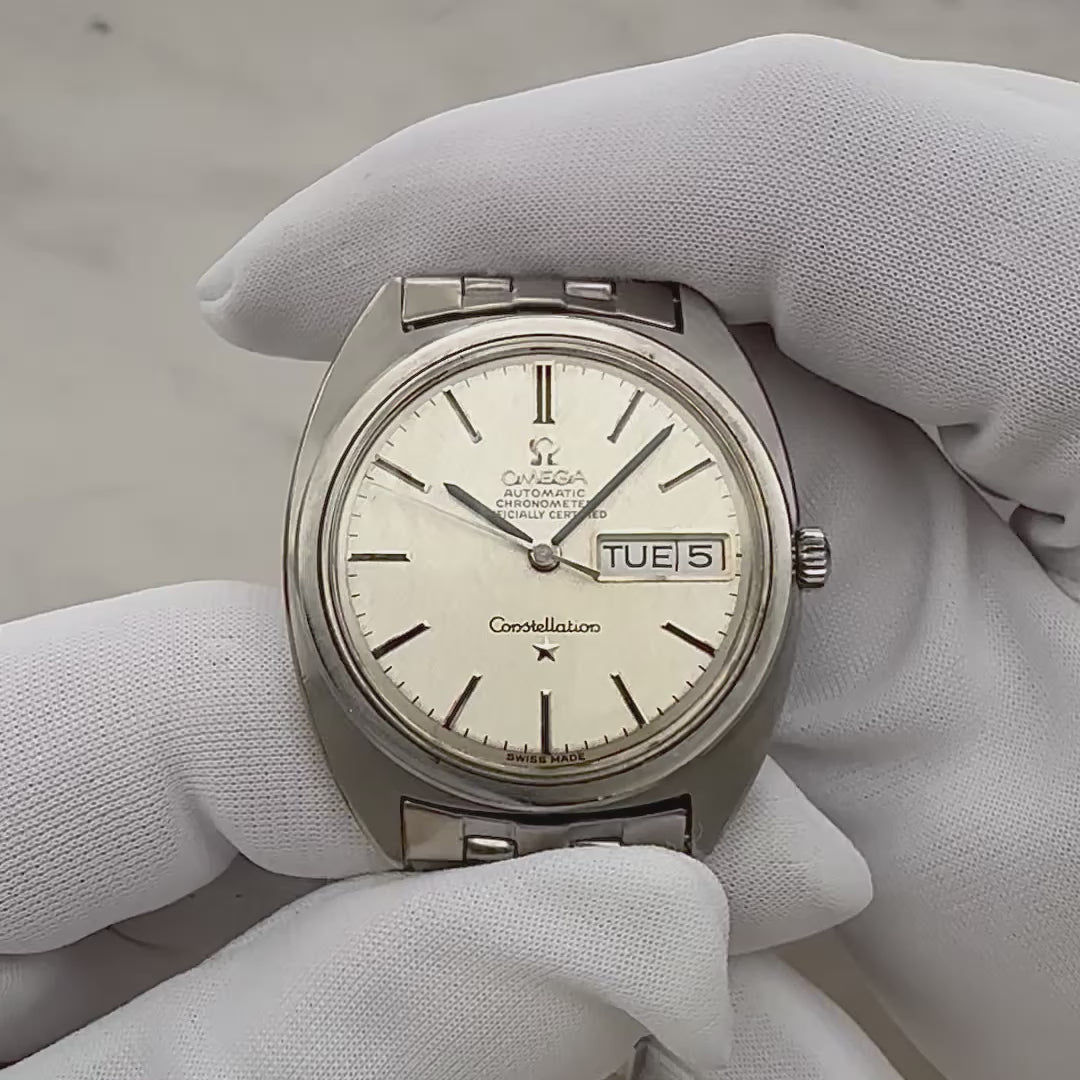 【OMEGA】オメガ コンステレーションデイデイト Cライン Silver bark dial