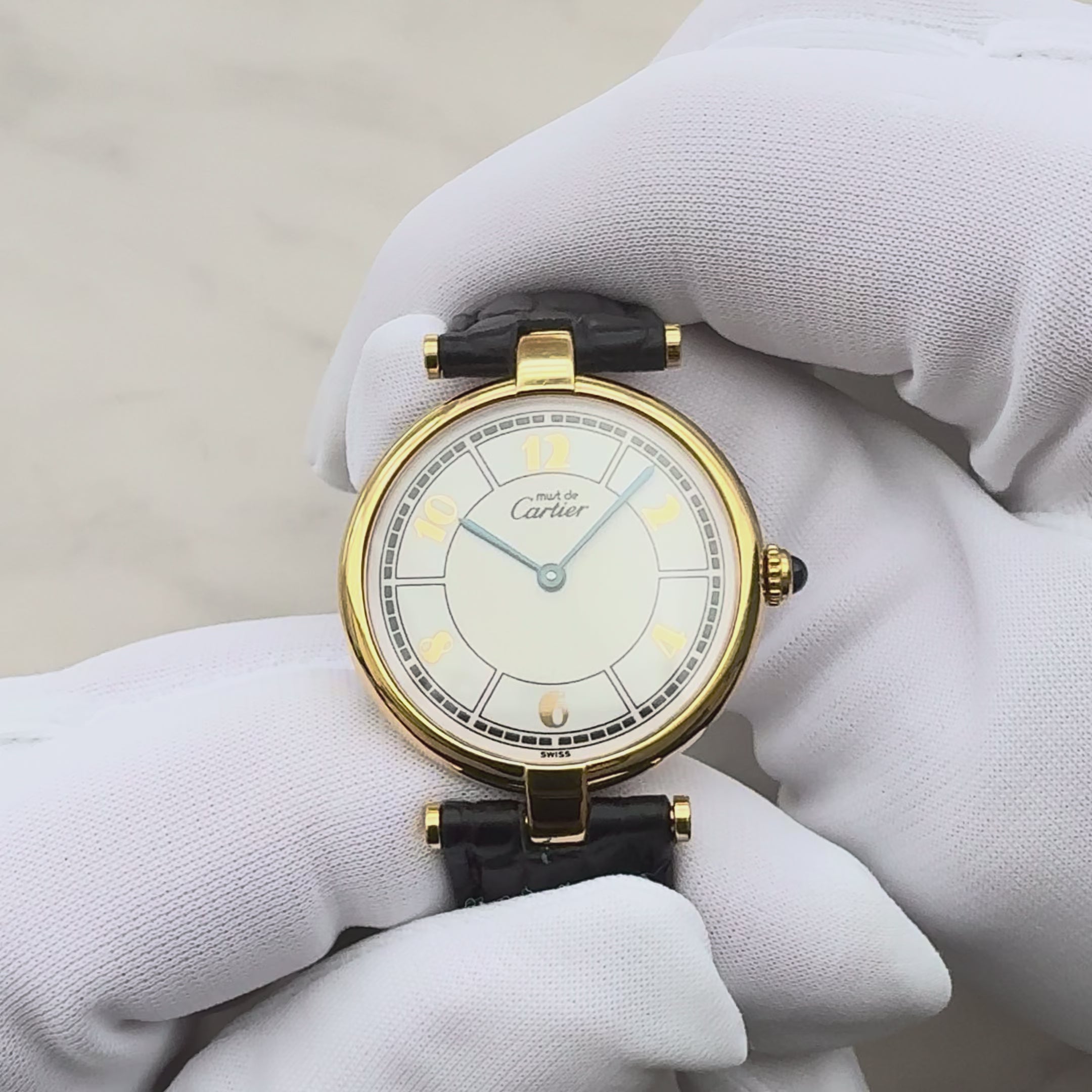 【Cartier】カルティエ マストヴァンドームLM 飛びアラビア 純正Dバックル付き