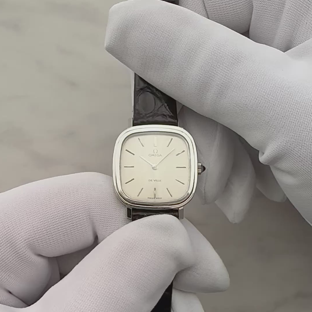 [OMEGA] Omega De Ville WGP Square Silver Deadstock with Genuine Buckle