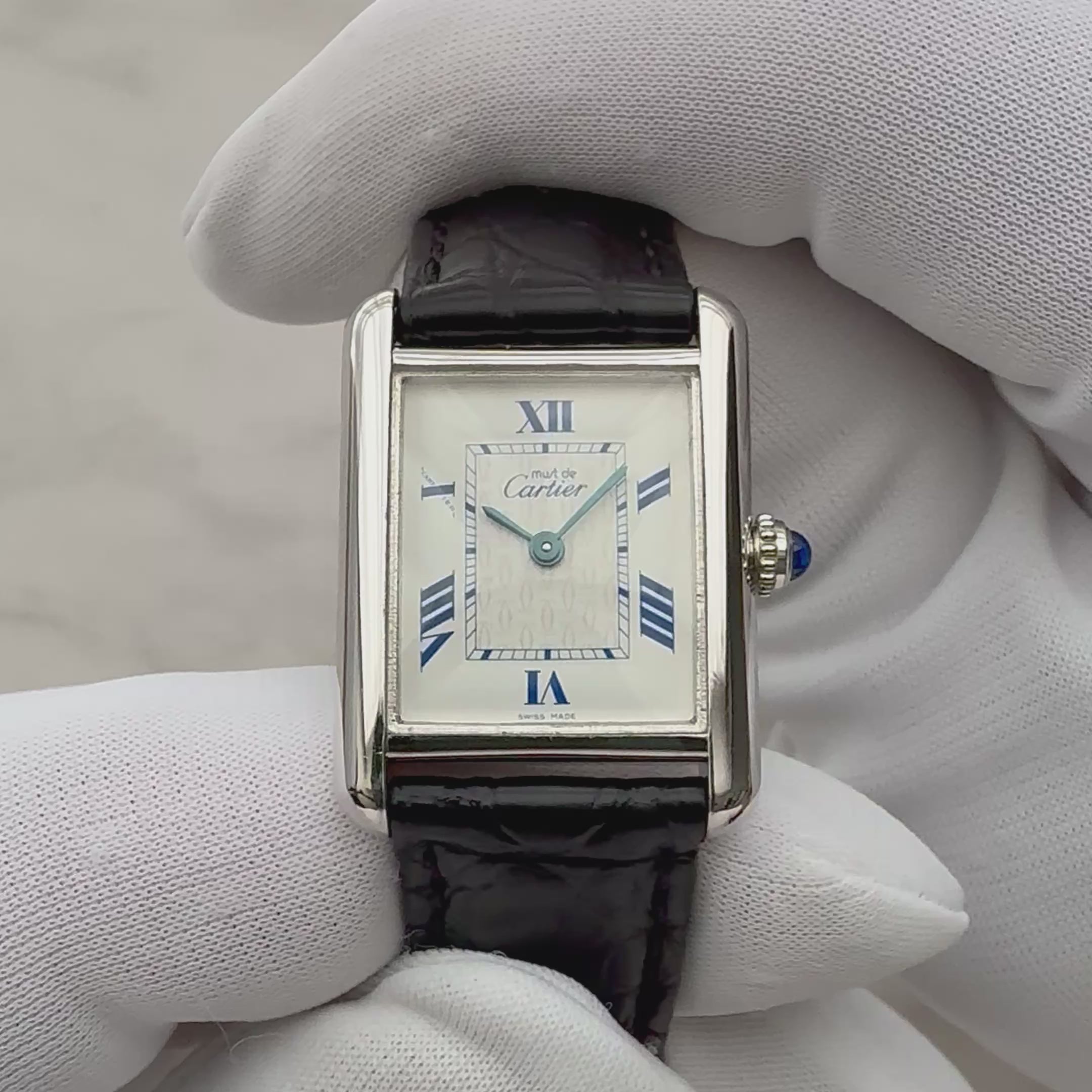 【Cartier】カルティエ マストタンクSM 後期型 飛びローマ 純正Dバックル付き