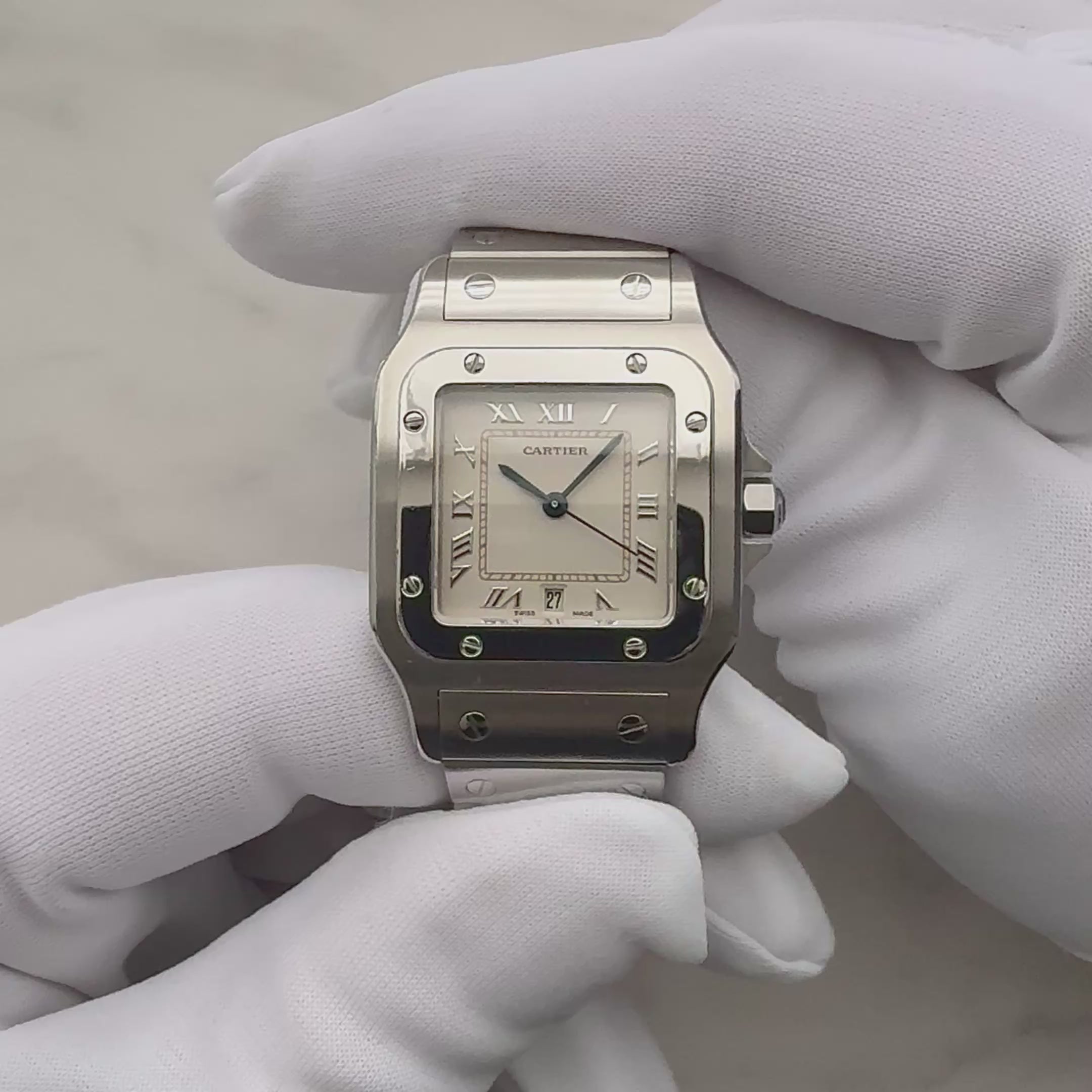 【Cartier】カルティエ サントスガルベLM アップライトローマ カルティエコンプリートサービス済み