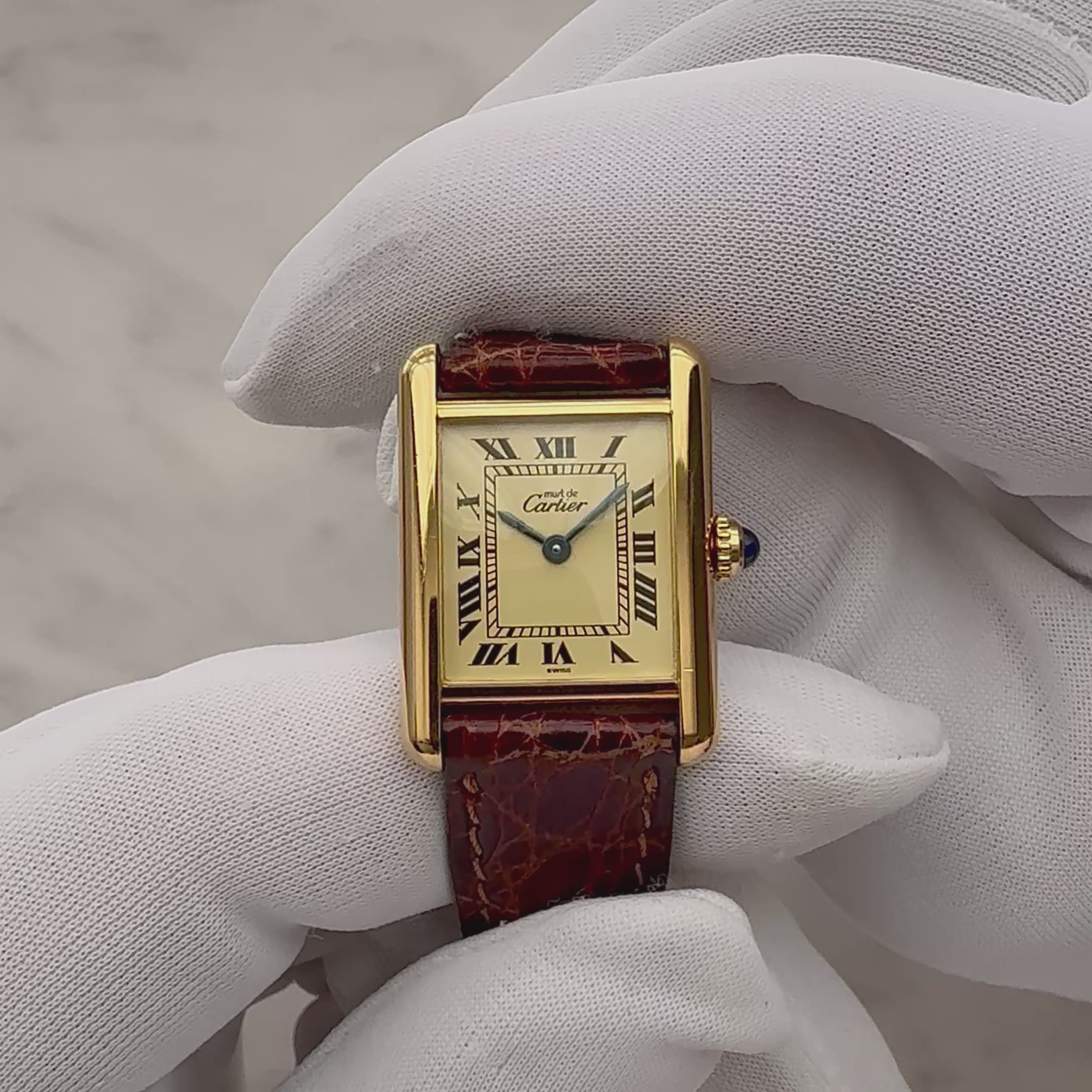 【Cartier】カルティエ マストタンクSM アイボリーローマ 付属品完備 デッドストック