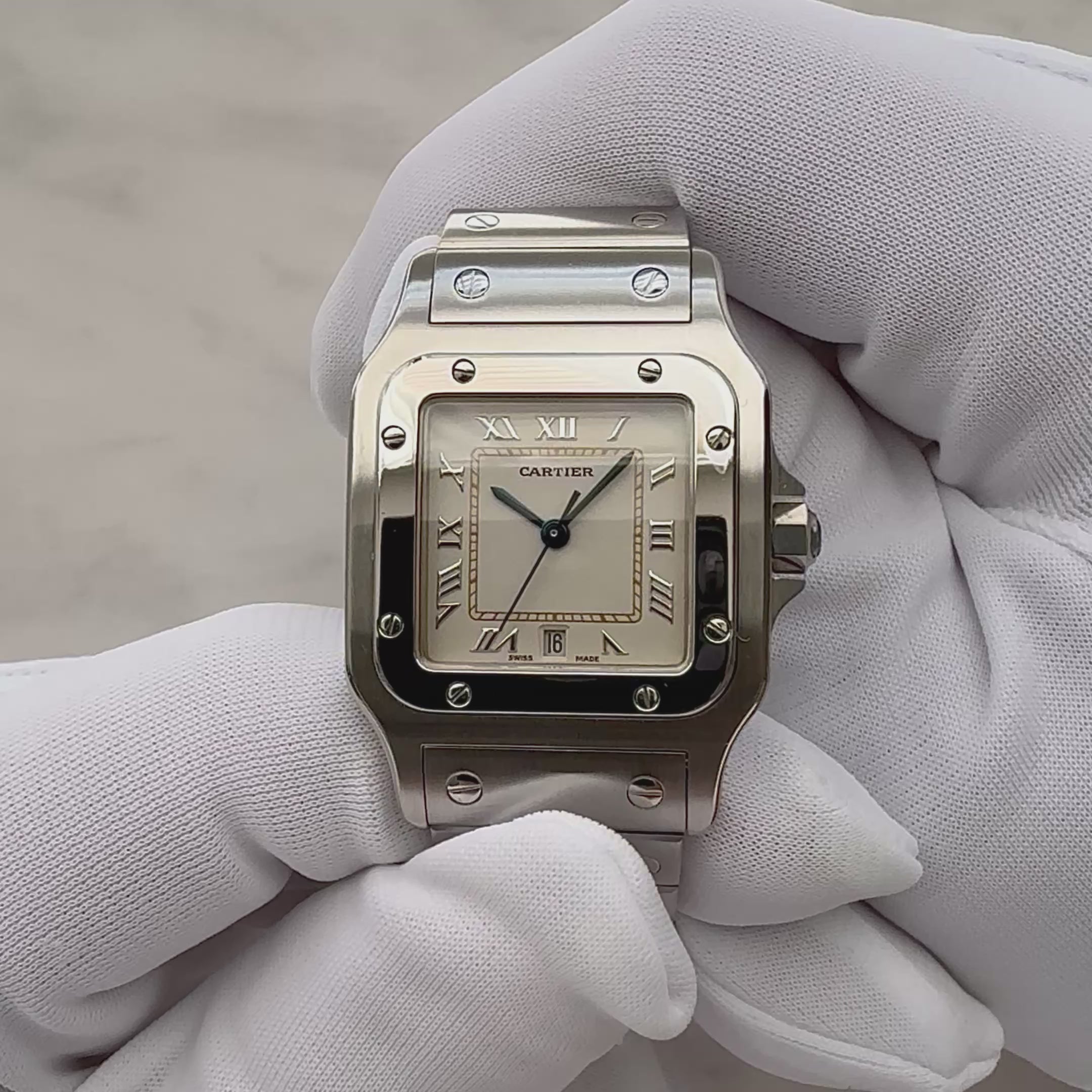 【Cartier】カルティエ サントスガルベLM アップライトローマ カルティエコンプリートサービス済み