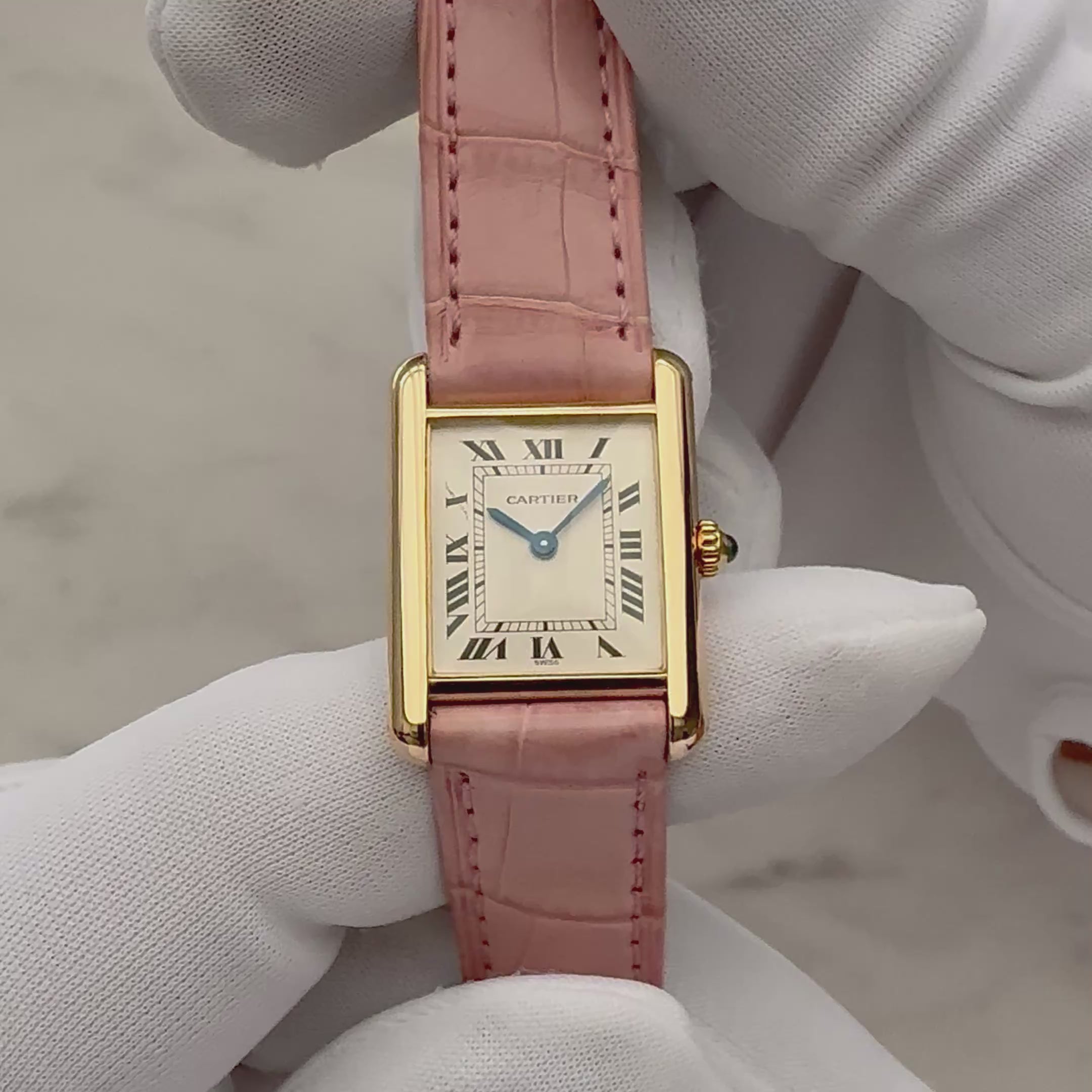 【Cartier】カルティエ タンクルイカルティエ SM 18KYG 付属品完備 カルティエコンプリートサービス済み