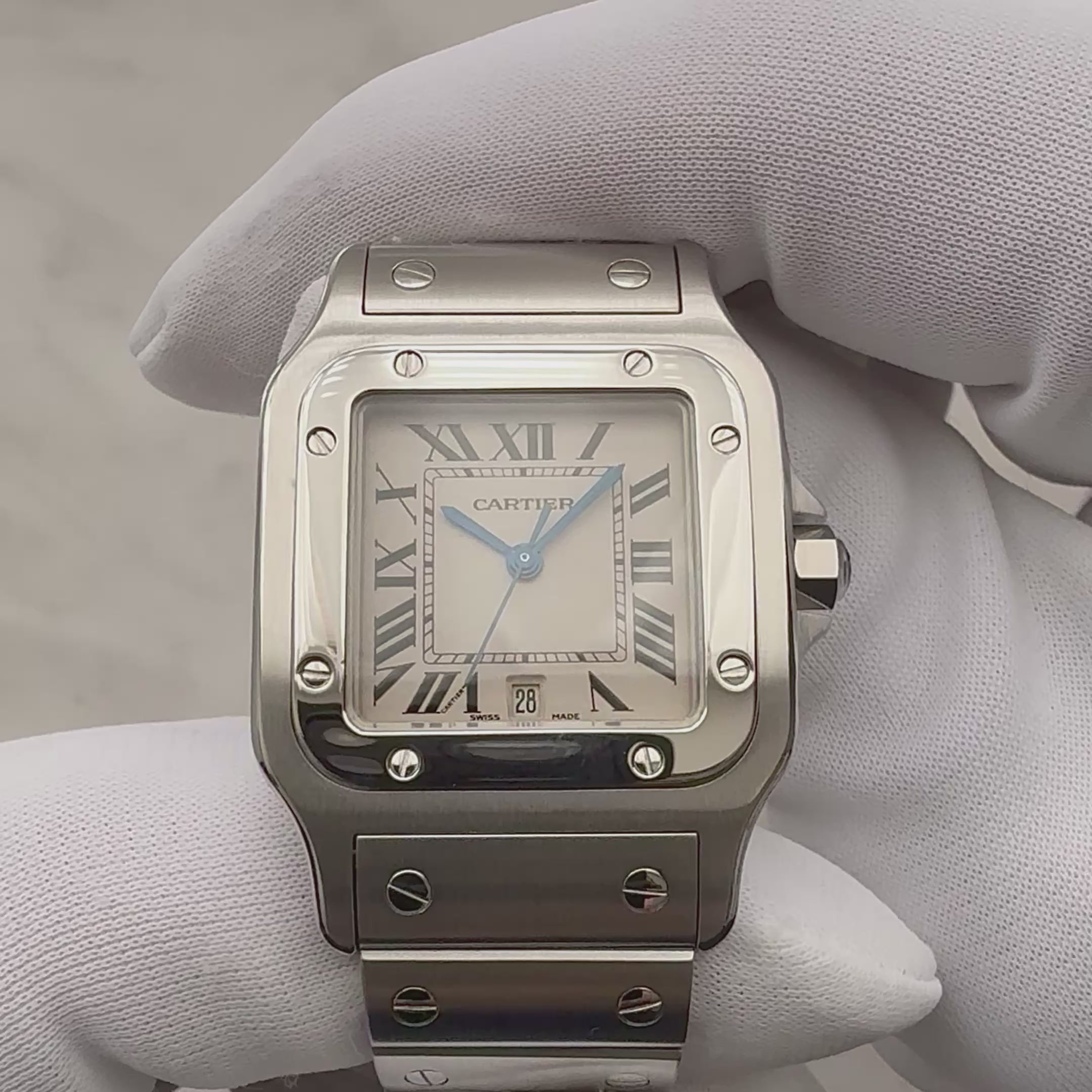 【Cartier】カルティエ サントスガルベLM ブラックローマ カルティエコンプリートサービス済み