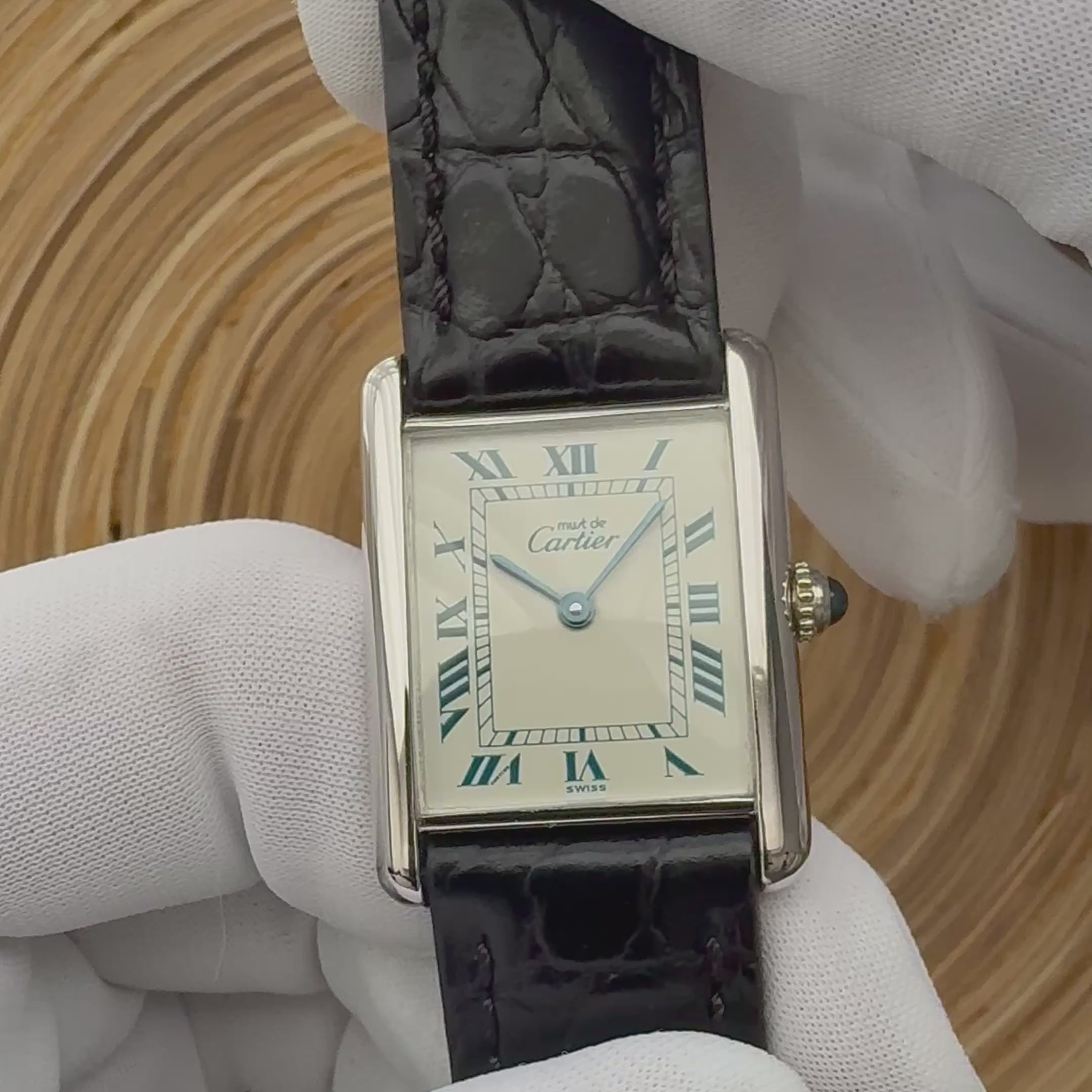 【Cartier】カルティエ マストタンクLM シルバーQZ 純正尾錠付き