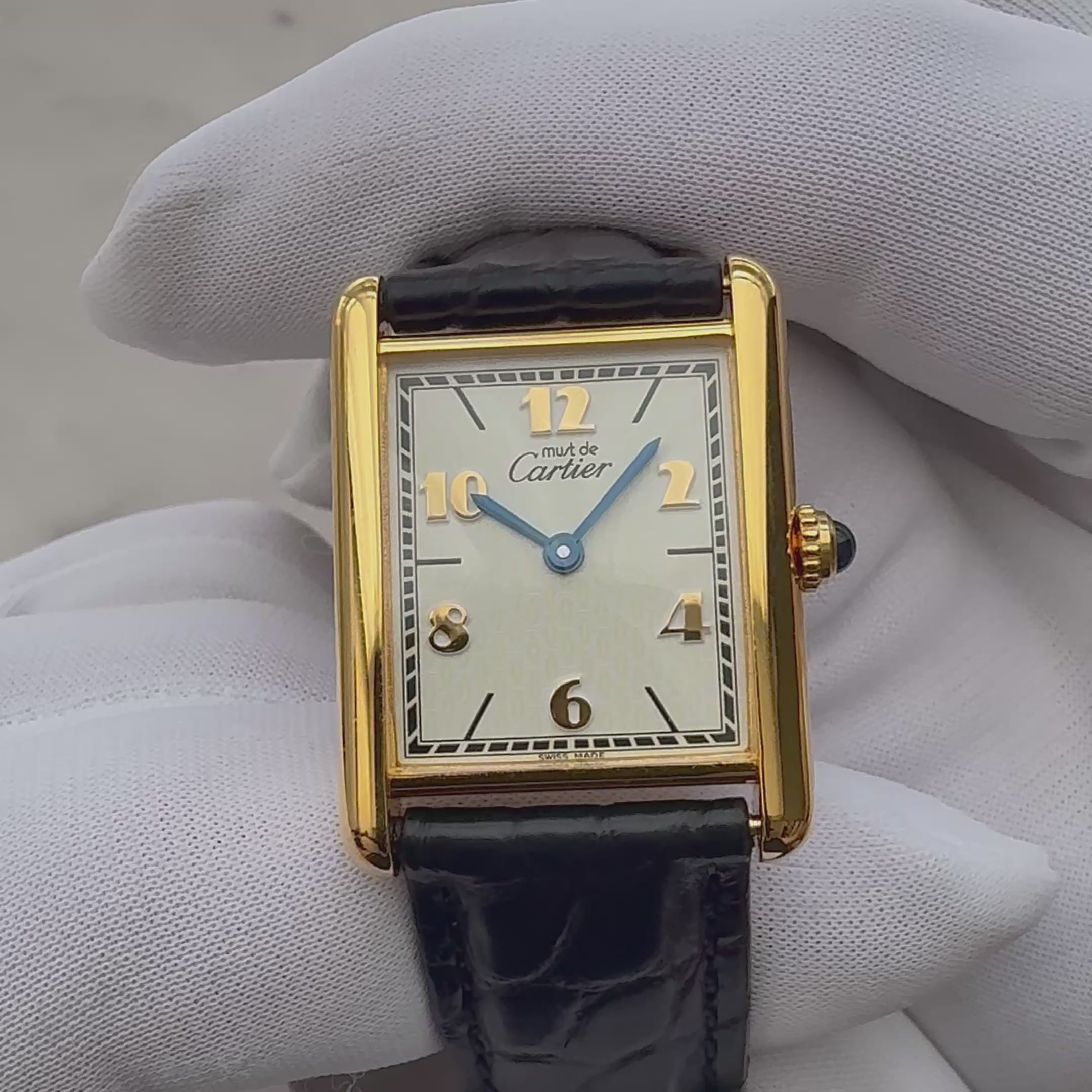 【Cartier】カルティエ マストタンクLM 飛びアラビア 付属品完備 カルティエコンプリートサービス済み