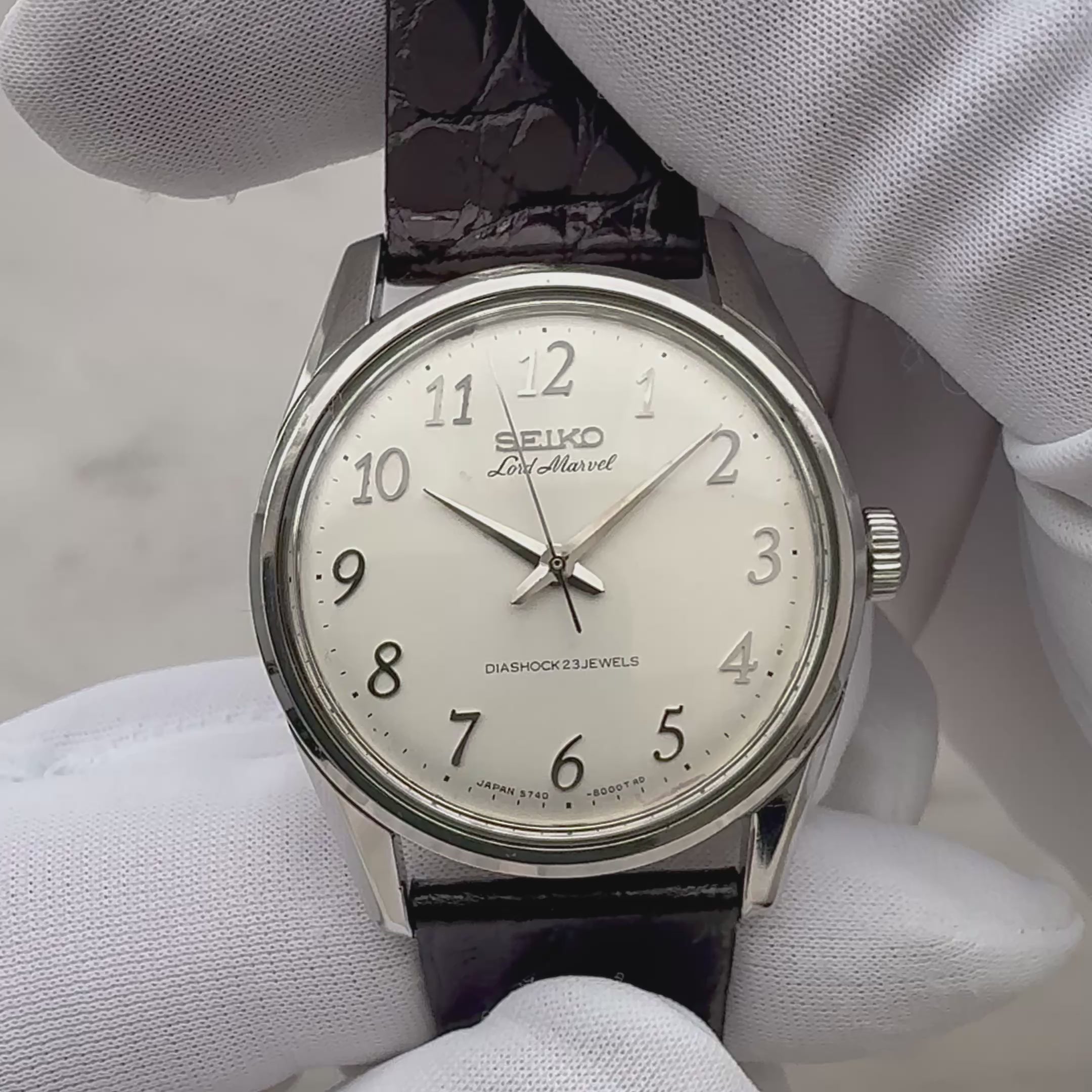 【SEIKO】セイコー ロードマーベル SS アラビア 5740-8000 純正尾錠付き 1967年2月製造