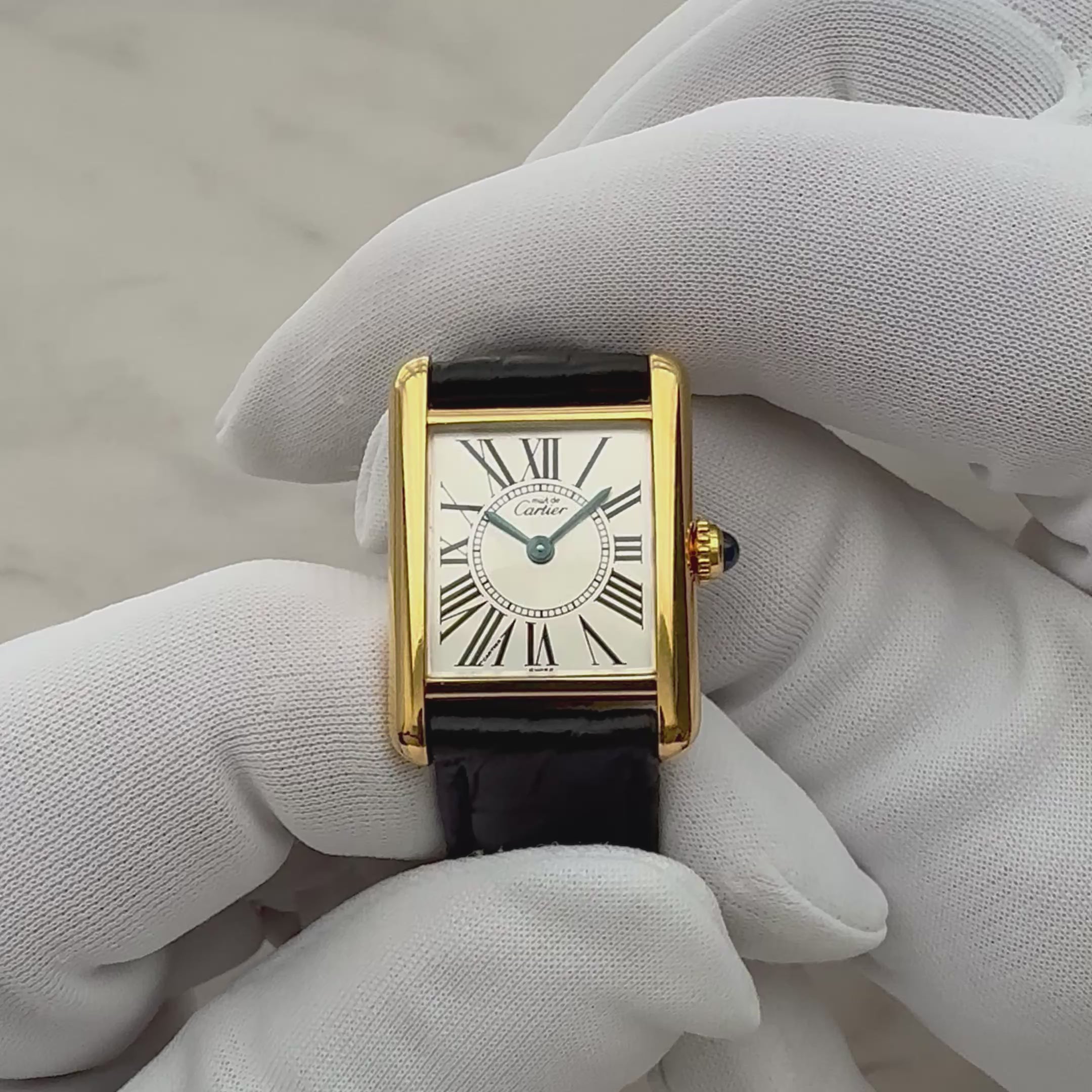 【Cartier】カルティエ マストタンク SM オパラン 純正Dバックル付き