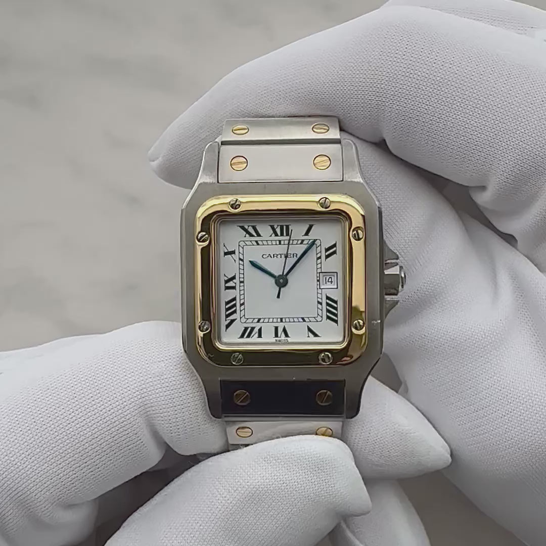 【Cartier】カルティエ サントスカレLM 18KYG×SS 初期型ブレスレット