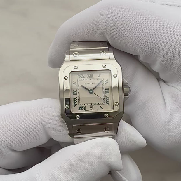 Cartier】カルティエ サントスガルベLM ブルーローマ カルティエ