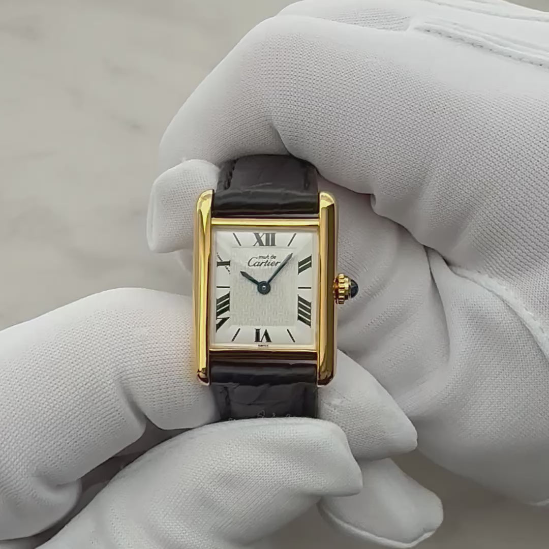 【Cartier】カルティエ マストタンクSM 飛びローマ 付属品完備