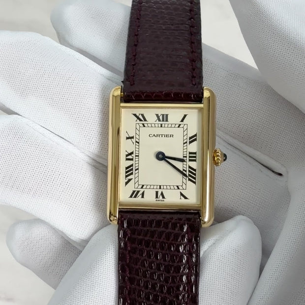Cartier】カルティエ タンクルイカルティエLM 18KYGクォーツ