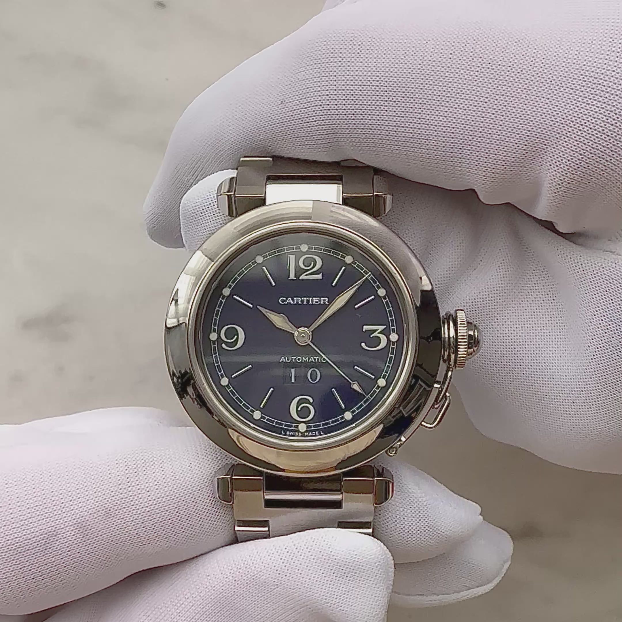 【Cartier】カルティエ パシャC35 ビッグデイトNavy