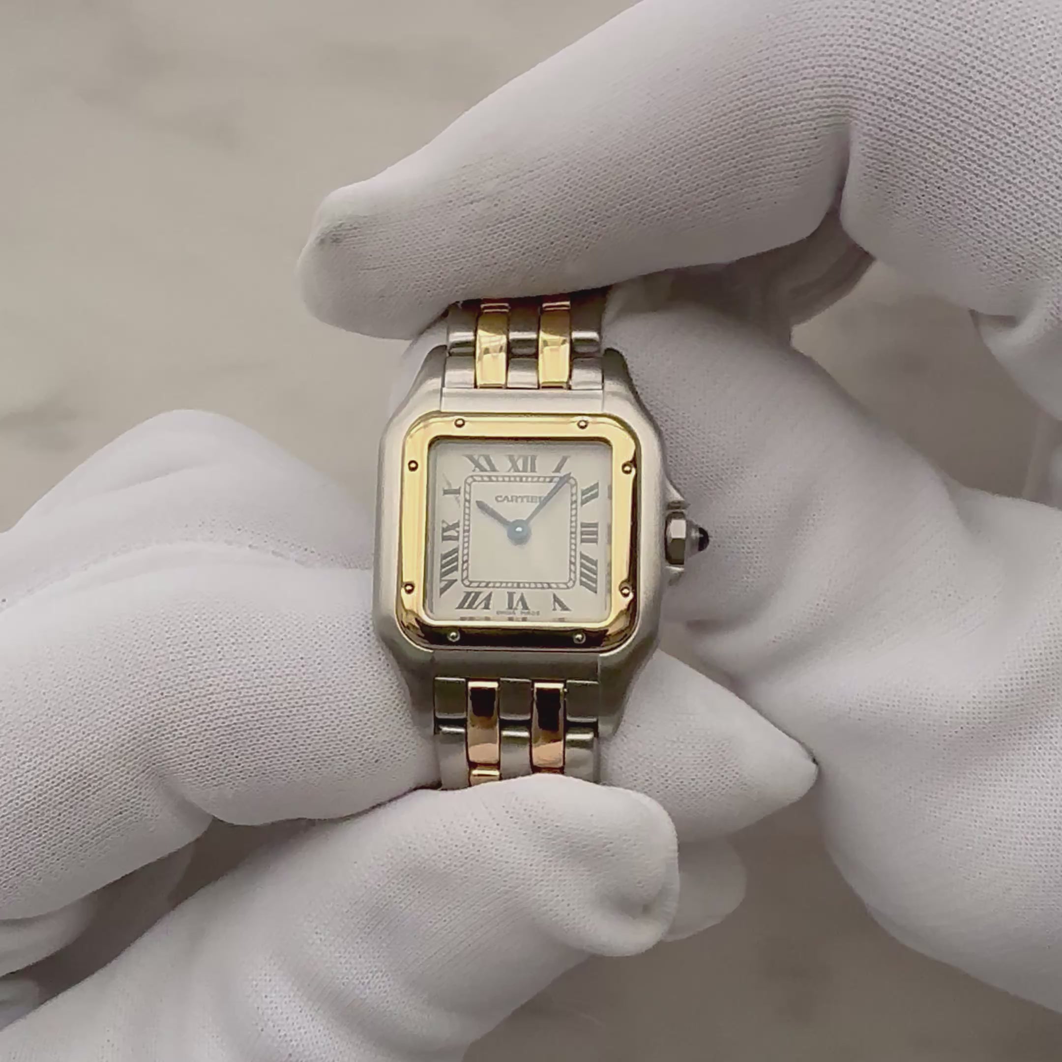 Cartier】カルティエ パンテールSM 2ロウ 18KYG×SS カルティエ