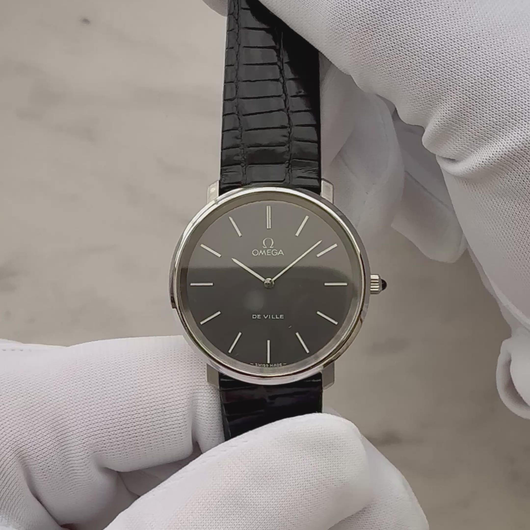 [歐米茄] 歐米茄碟飛系列 SS 圓灰 附正品扣