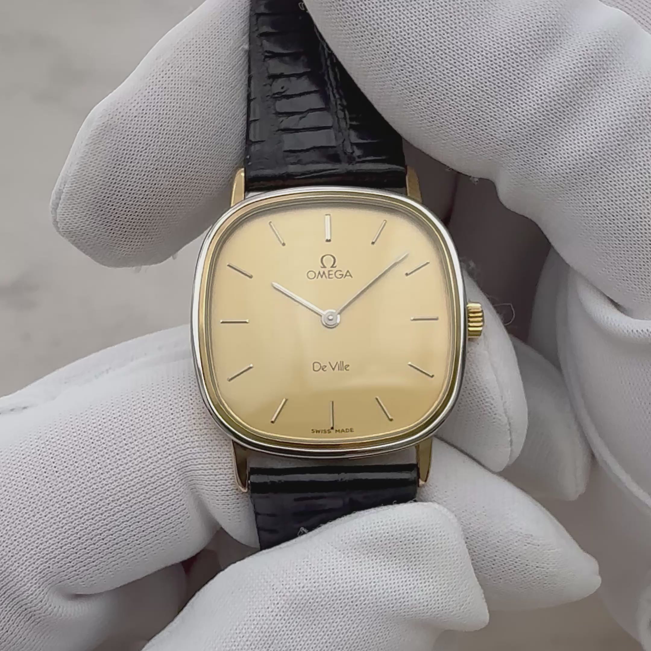 [OMEGA] Omega De Ville GP x SS Square Gold with Original Buckle