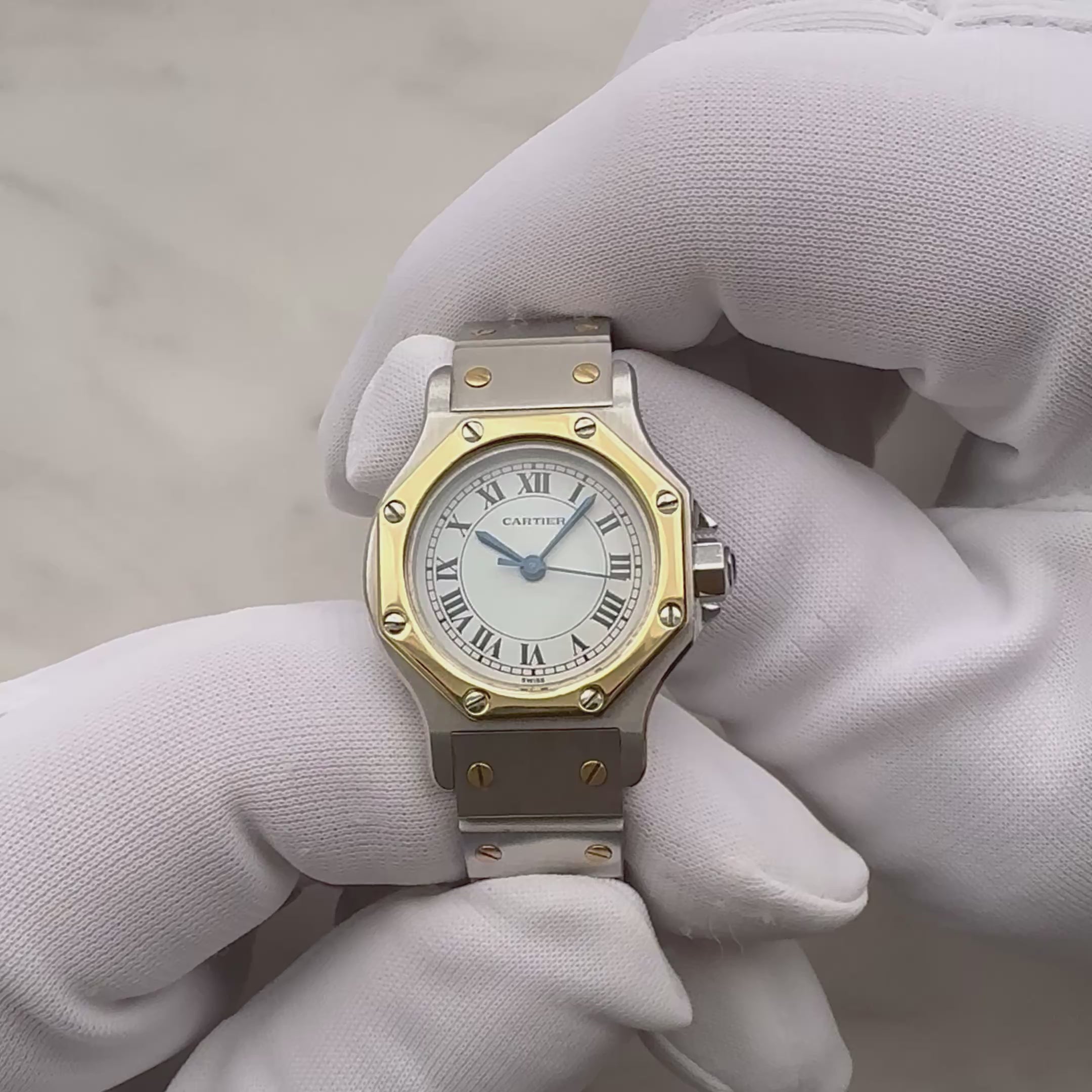 【Cartier】カルティエ サントスオクタゴンSM 18KYG×SS