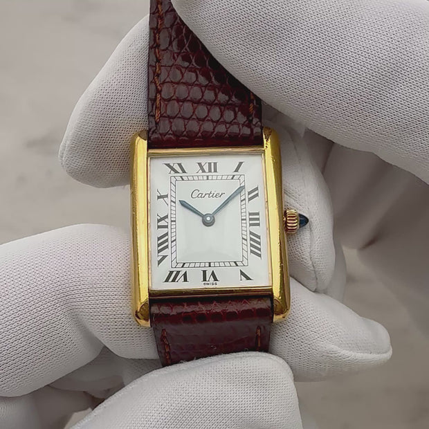 Cartier】カルティエ プレマストタンクLM 手巻き 欧州仕様 純正