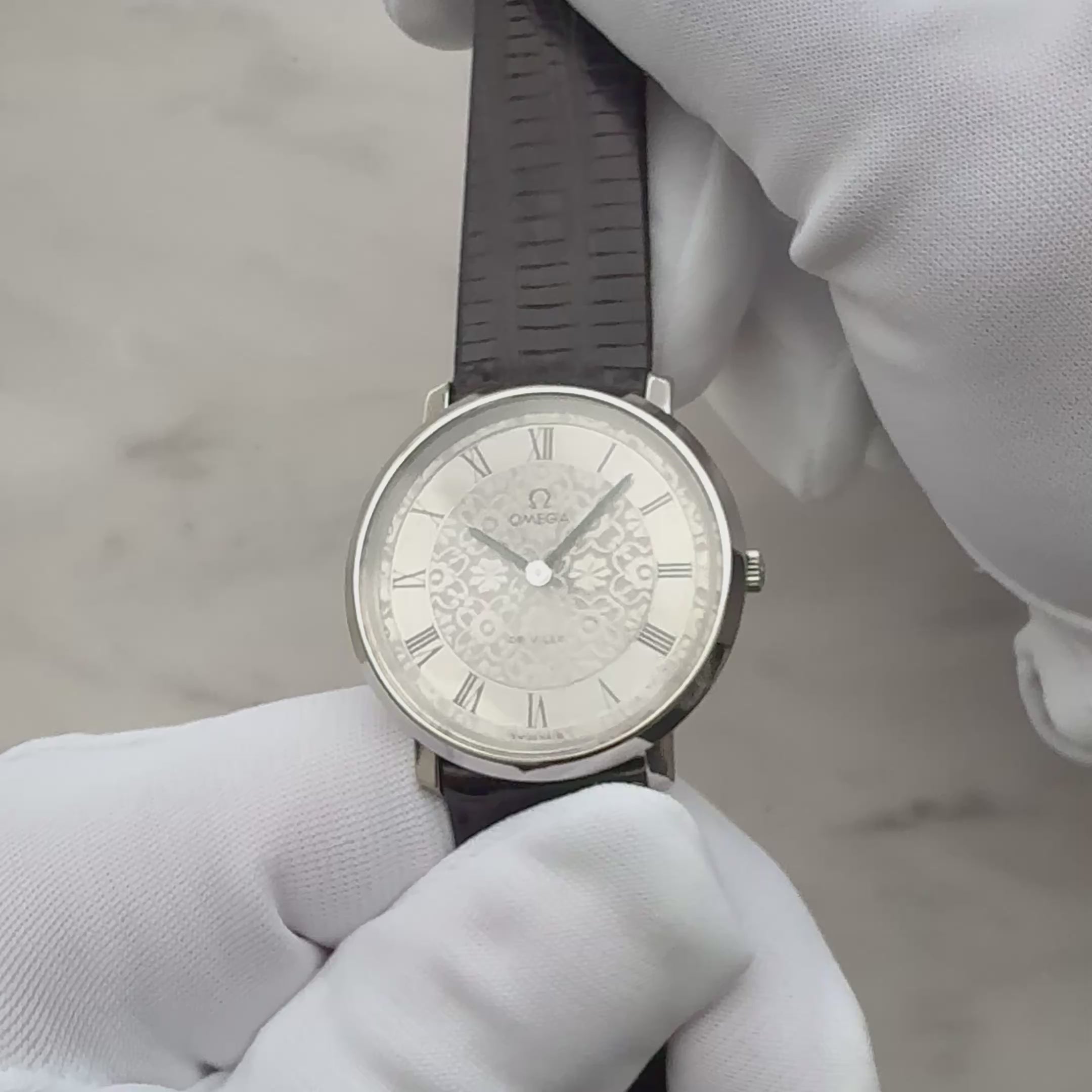 【OMEGA】オメガ デヴィル SS ラウンド フラワーダイヤル 純正尾錠付き