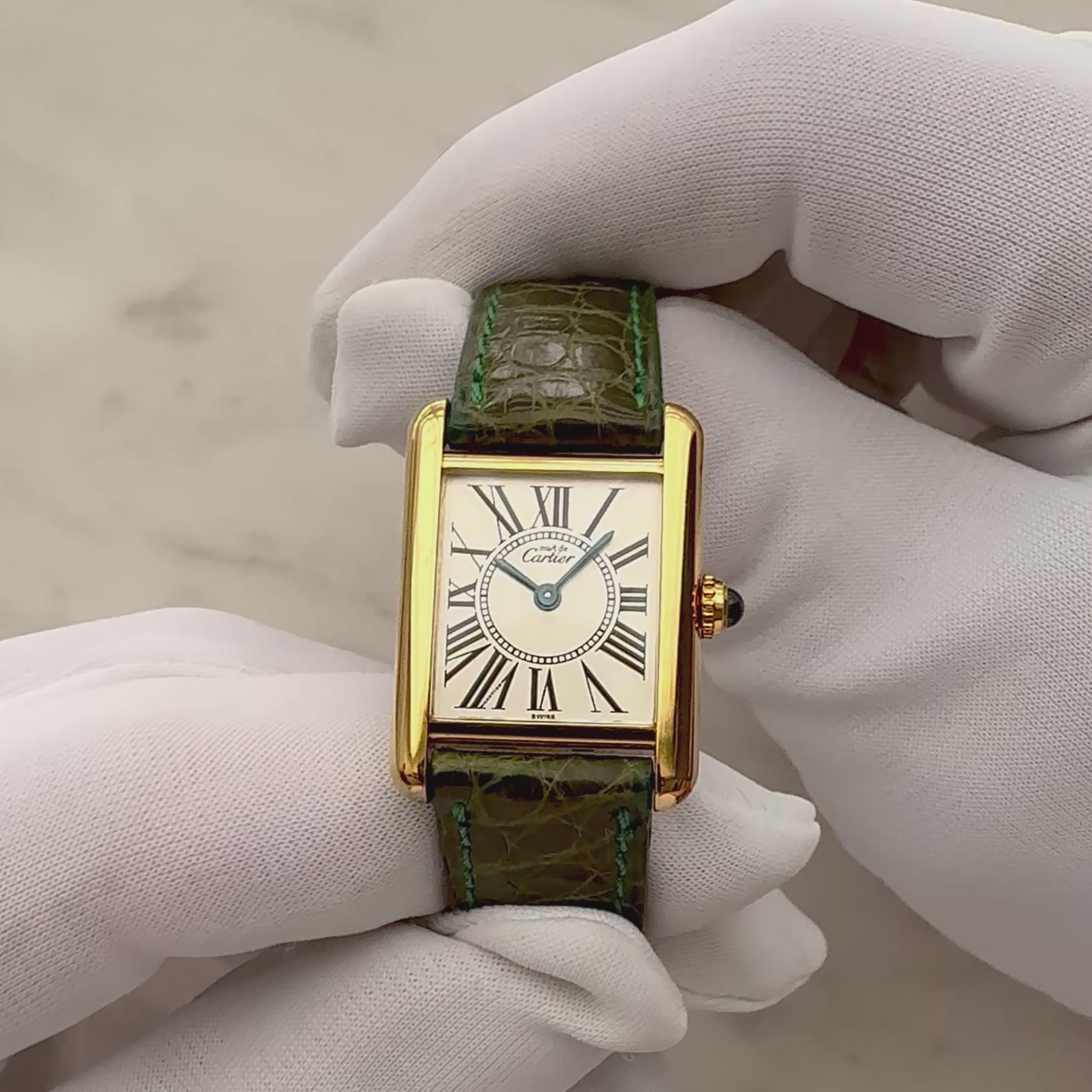 【Cartier】カルティエ マストタンク SMオパラン 純正Dバックル付き