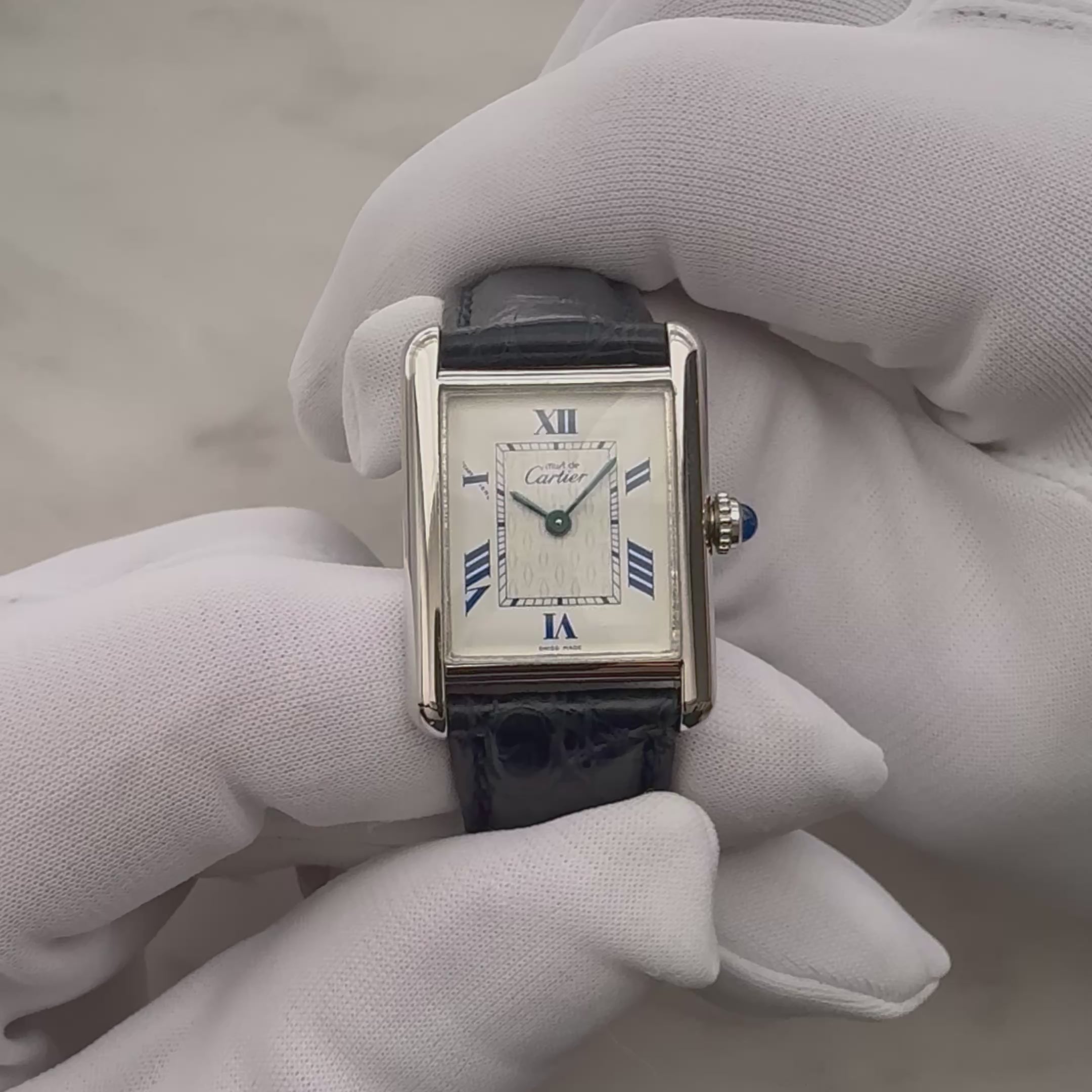 【Cartier】カルティエ マストタンクSM 後期型 飛びローマ 純正Dバックル付き