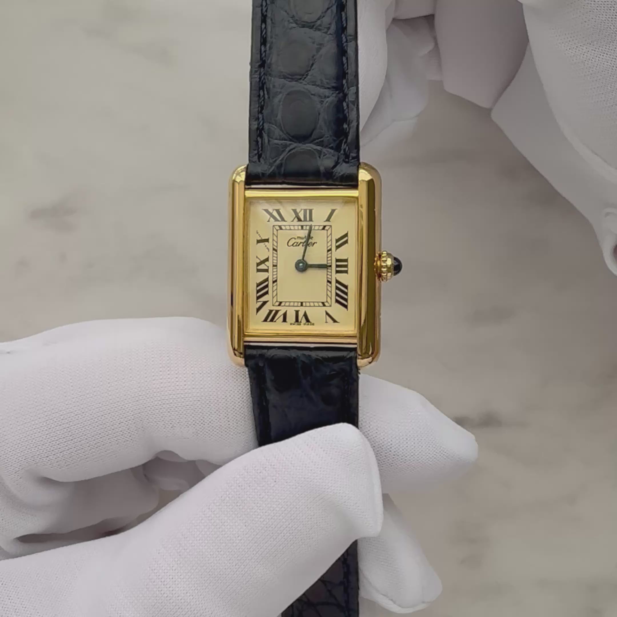【Cartier】カルティエ マストタンク SM 後期型アイボリーローマ