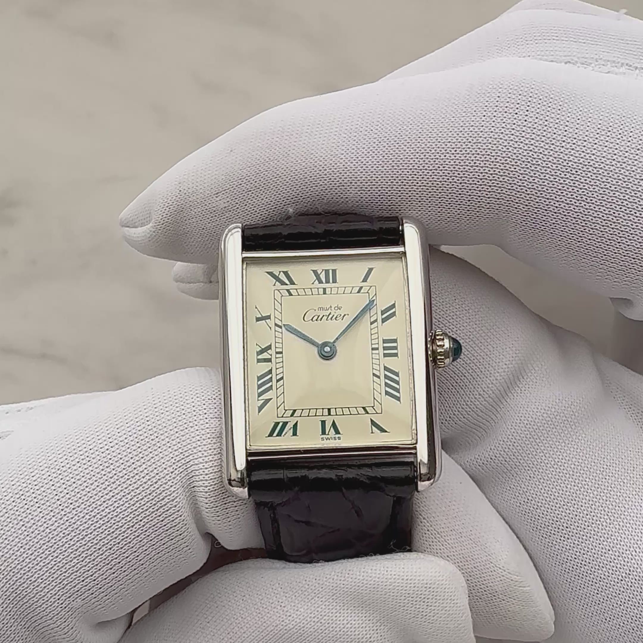 【Cartier】カルティエ マストタンク LM シルバー 純正Dバックル付き