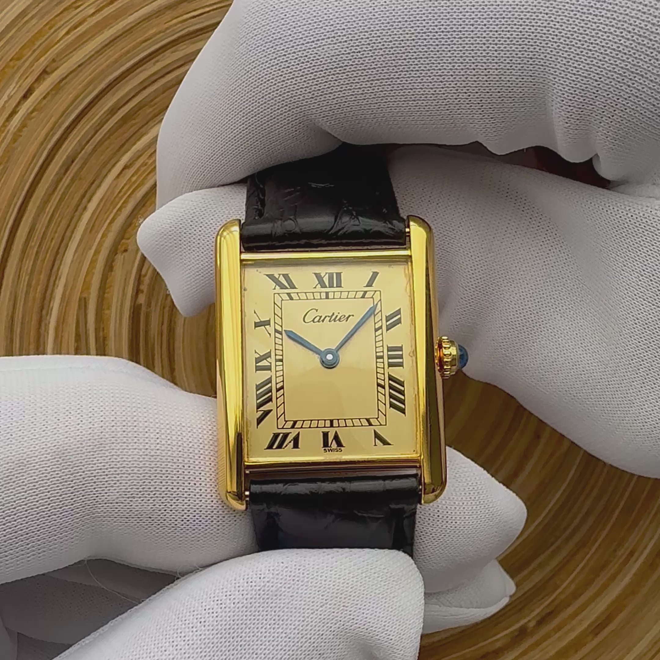 【Cartier】カルティエ マストタンクLM シャンパンローマQZ カルティエコンプリートサービス済み